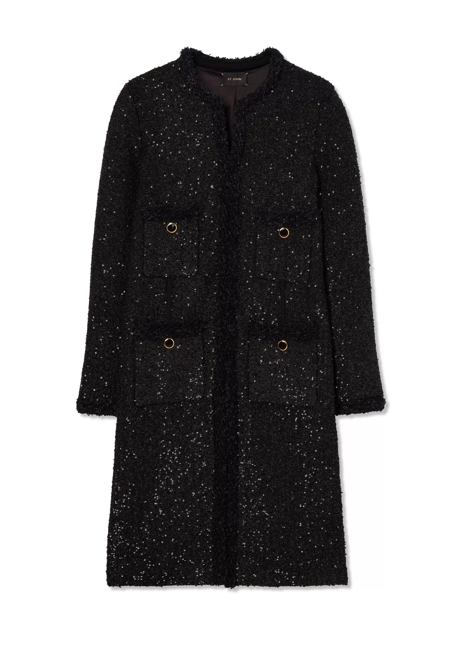 St. John Knitted Stretch Sequin Long Jacket | EVENING WEAR | JACKETS