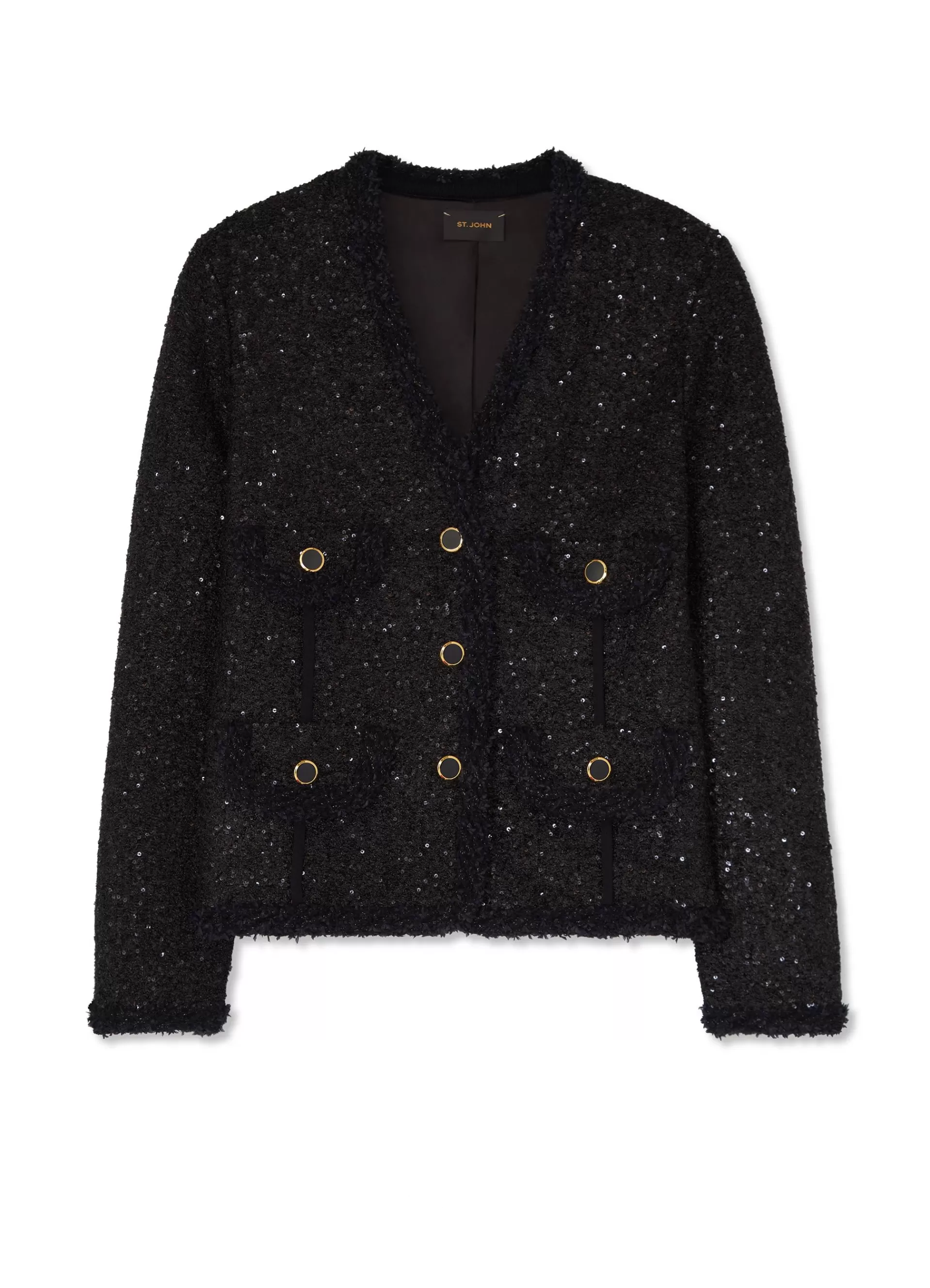 St. John Knitted Stretch Sequin Short Jacket | EVENING WEAR | JACKETS