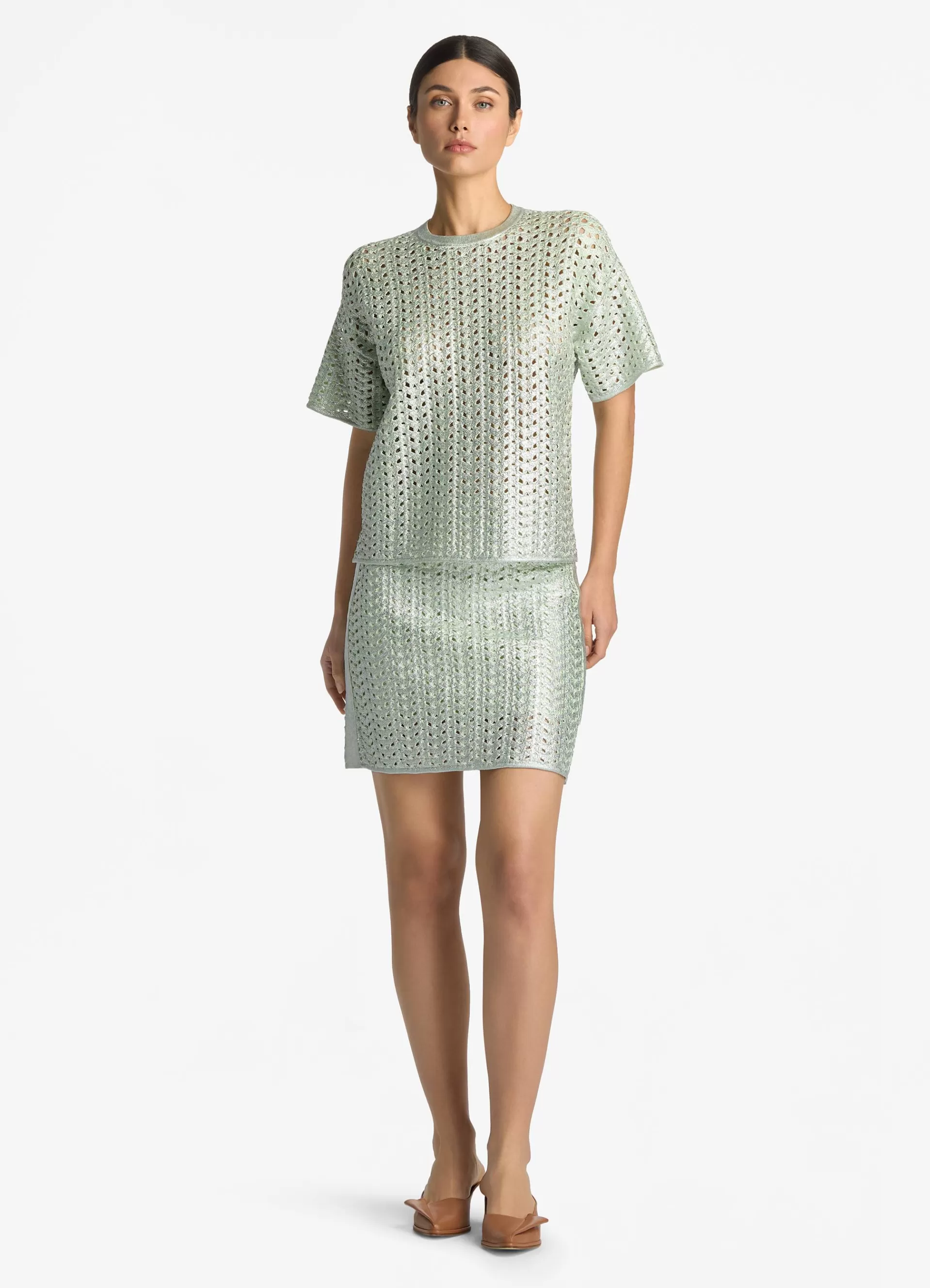 St. John Lacquered Crochet Knit Skirt | COORDINATING SETS | MATCHING SETS