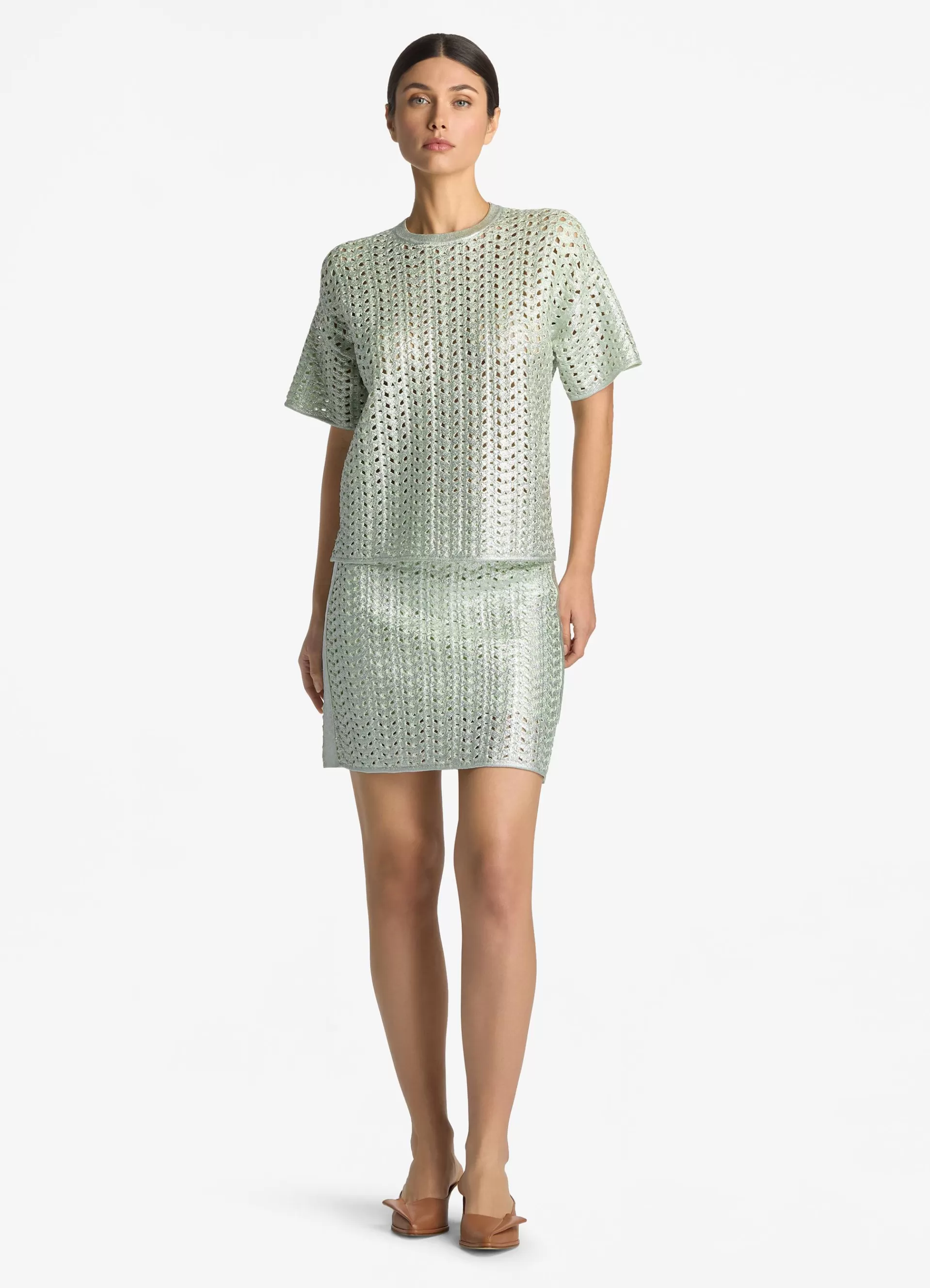 St. John Lacquered Crochet Knit Top | COORDINATING SETS | MATCHING SETS