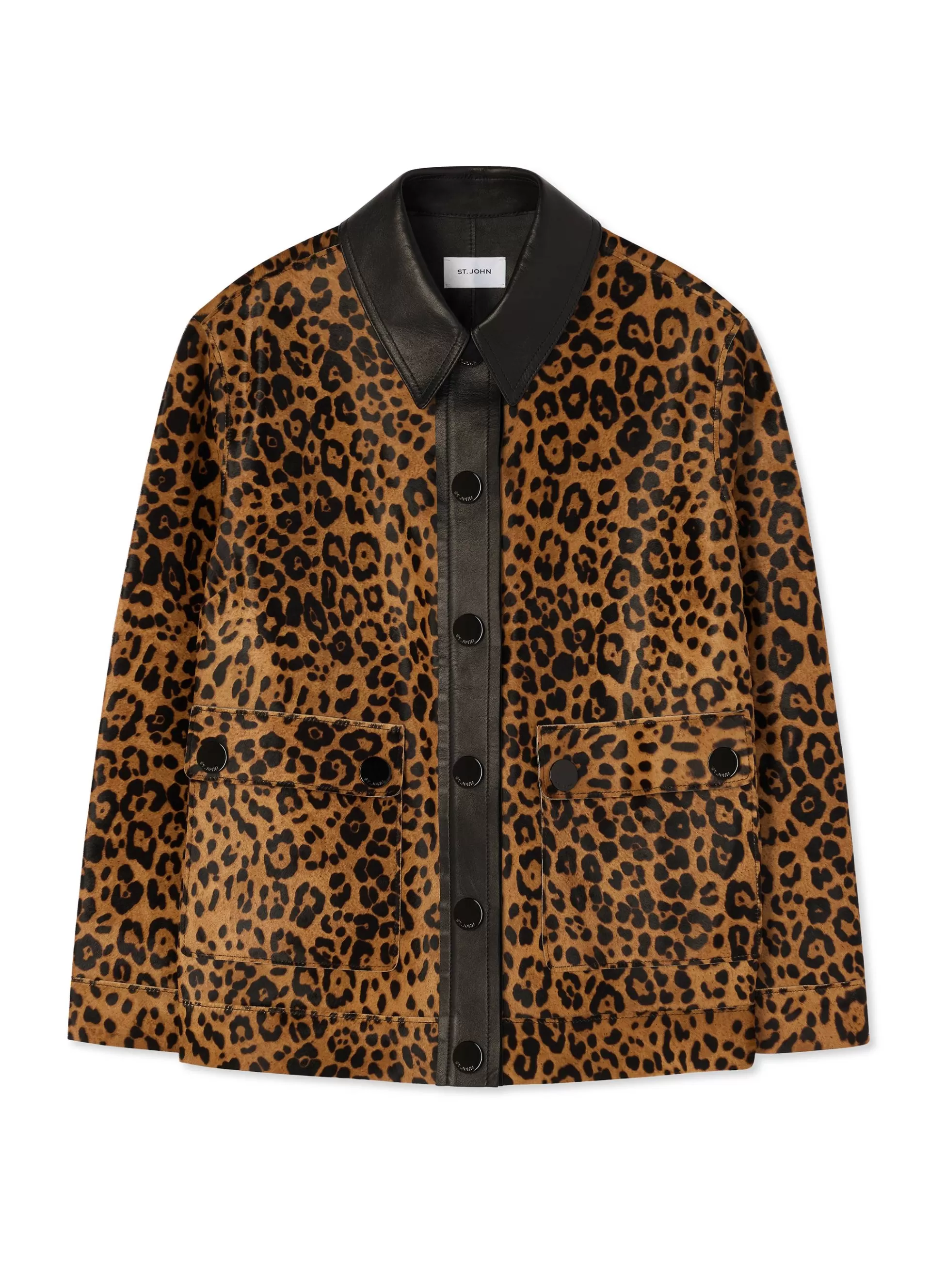 St. John Leopard Print Calf Hair Jacket | JACKETS