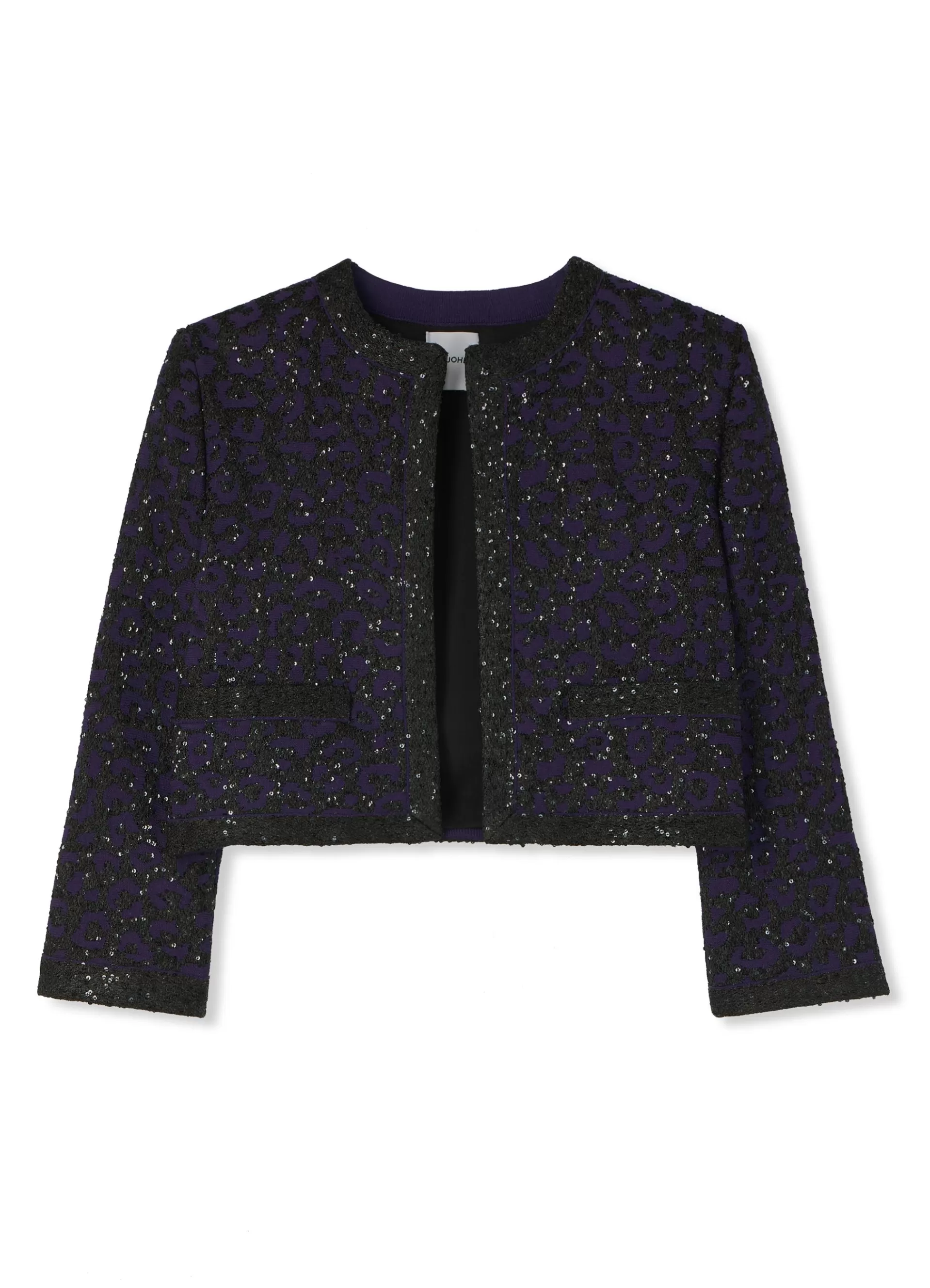 St. John Leopard Sequin Knit Short Jacket | LIGHT JACKETS | JACKETS