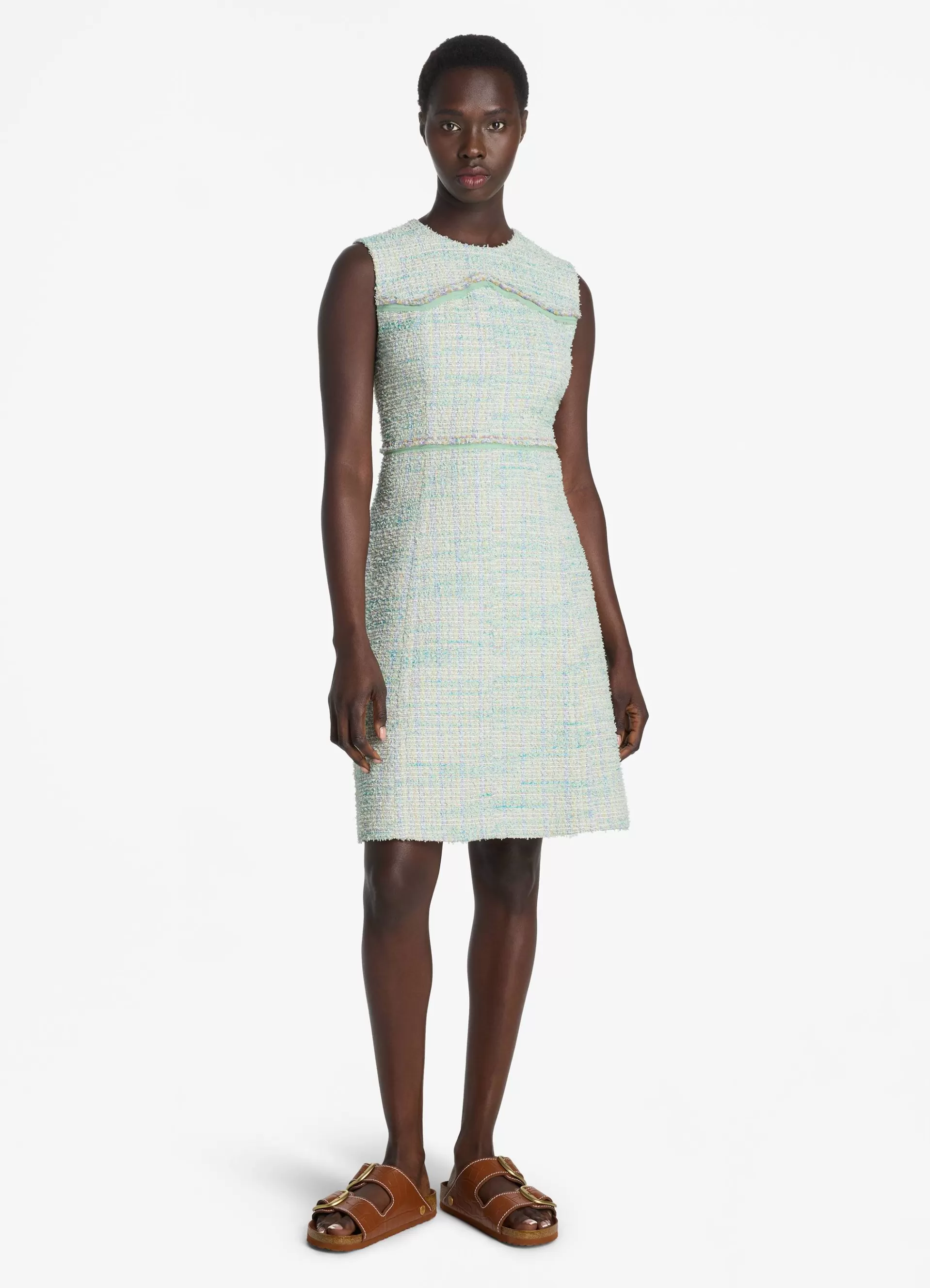 St. John Light Textured Eyelash Tweed Dress | WORKWEAR DRESSES | DAY DRESSES