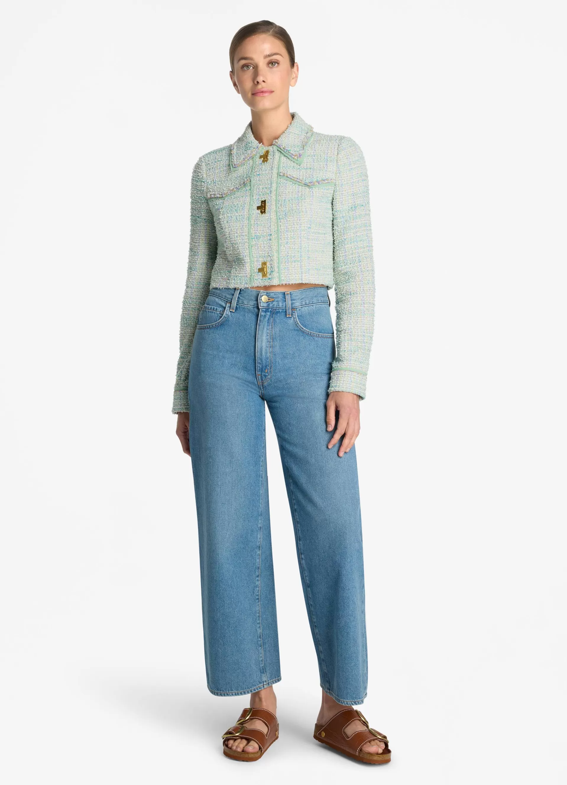 St. John Light Textured Eyelash Tweed Short Jacket | TWEED JACKETS | COORDINATING SETS