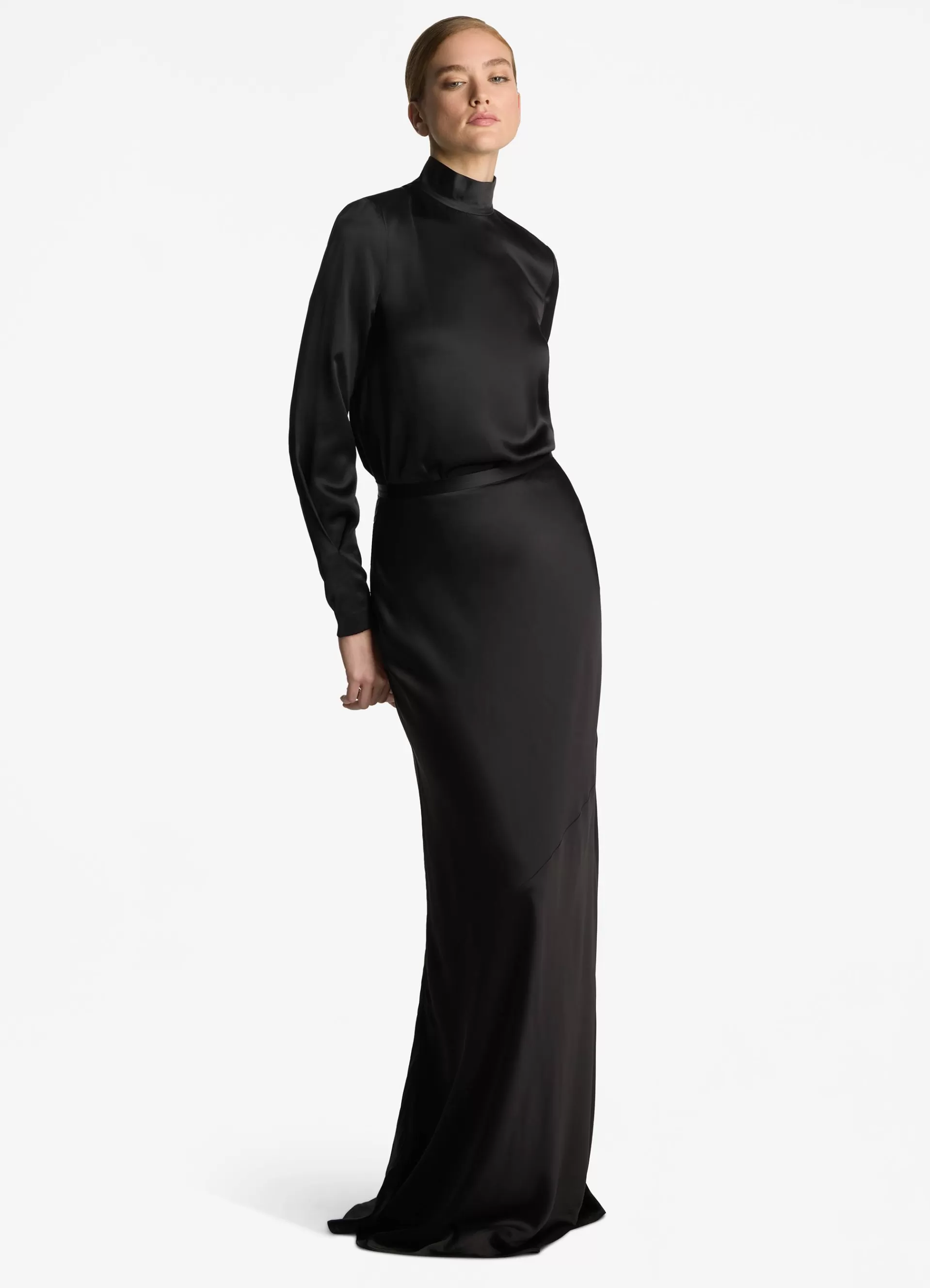 St. John Lightweight Satin Turtleneck Top | EVENING WEAR | TOPS & SHELLS