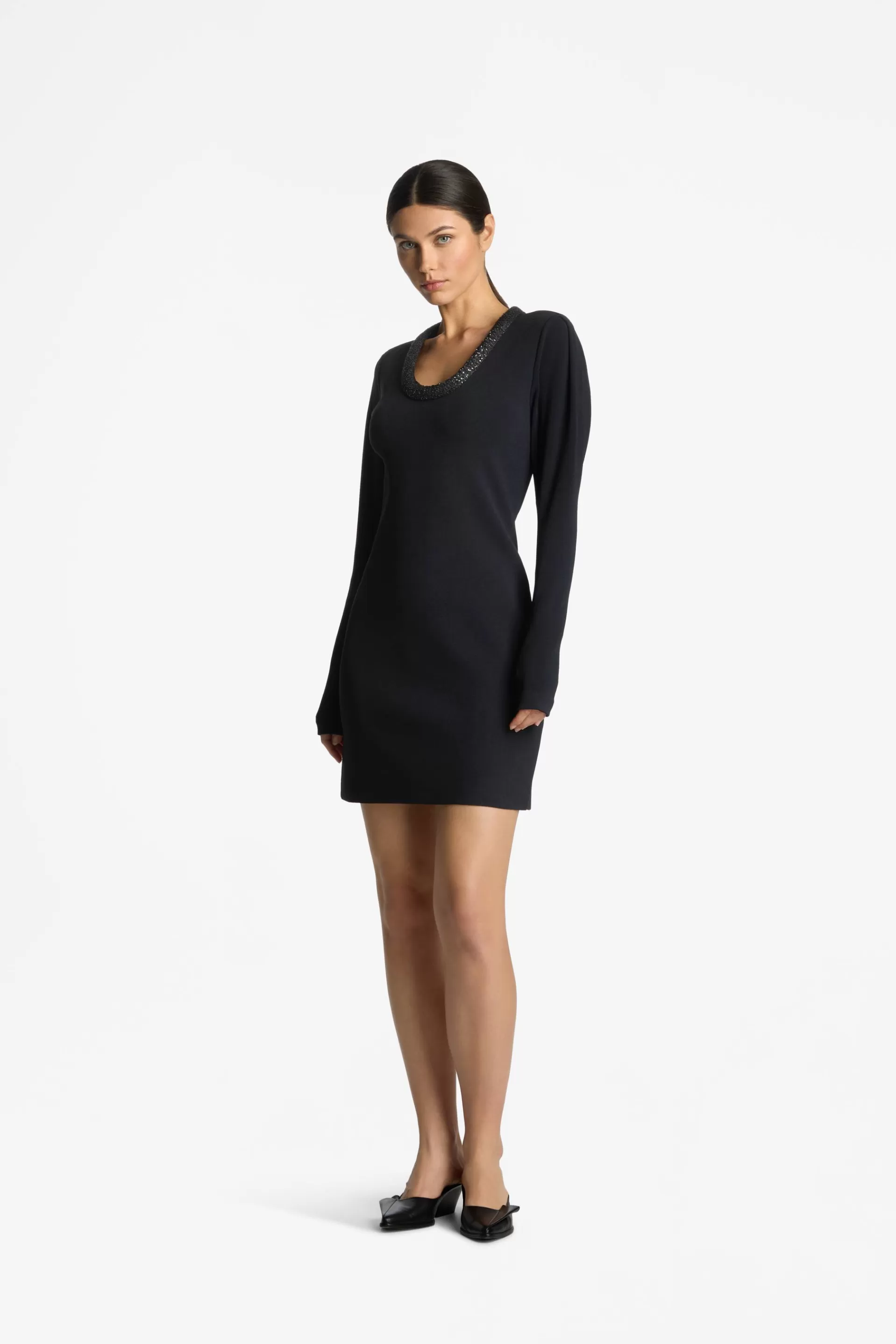 St. John Long Sleeve Stretch Mini Dress | KNIT DRESSES | COCKTAIL & PARTY