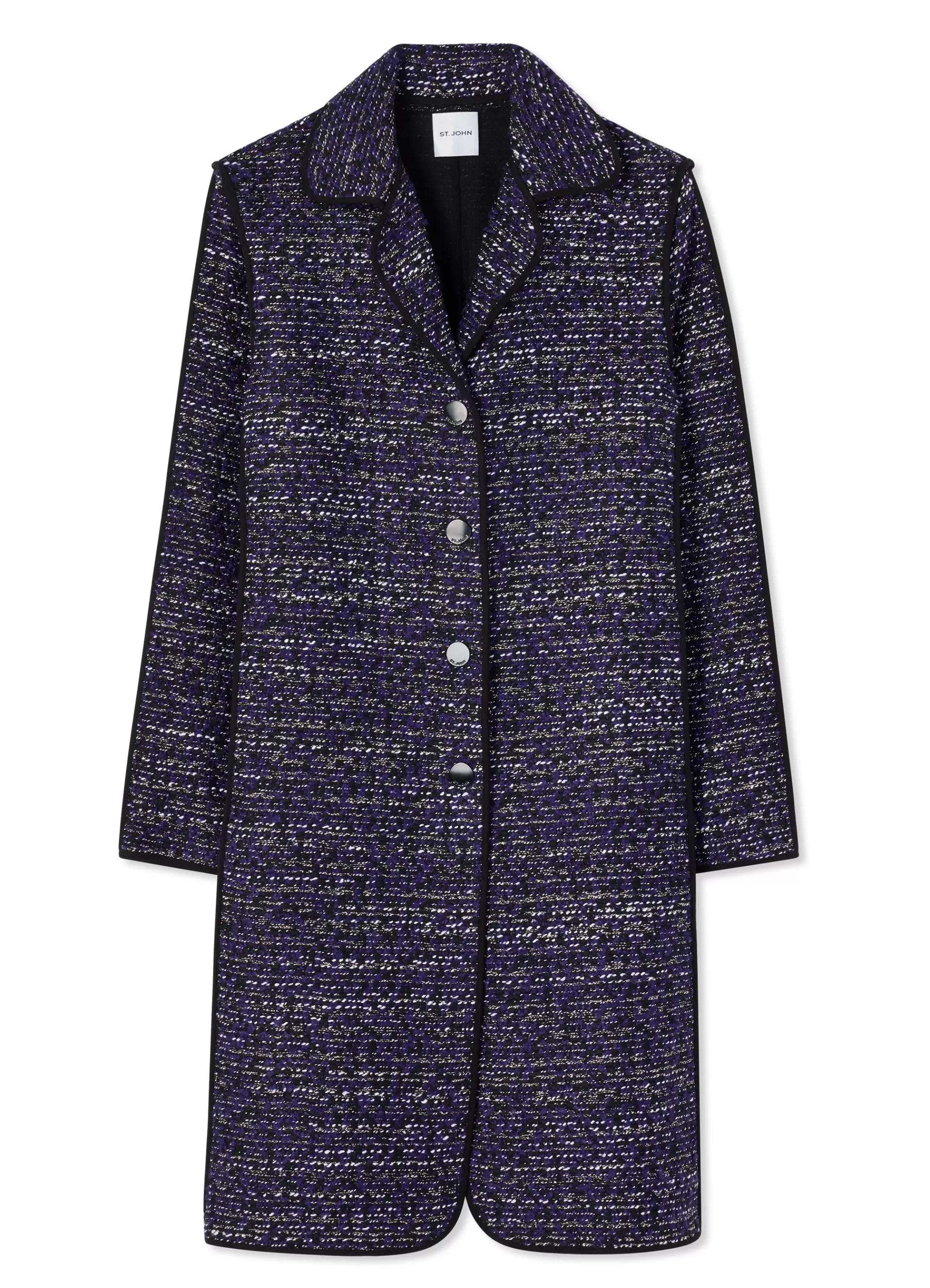 St. John Lurex Bouclette Tweed Long Jacket | JACKETS
