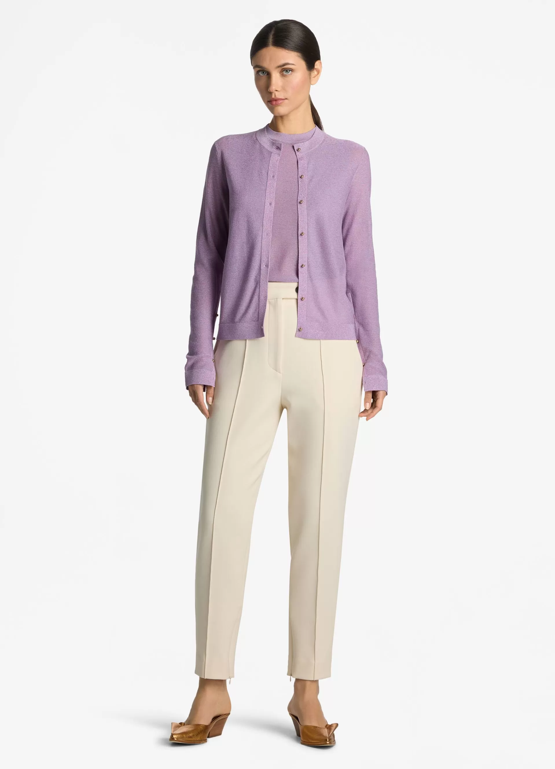St. John Lurex Jersey Knit Cardigan | TRANSITIONAL CLOTHING | MATCHING SETS