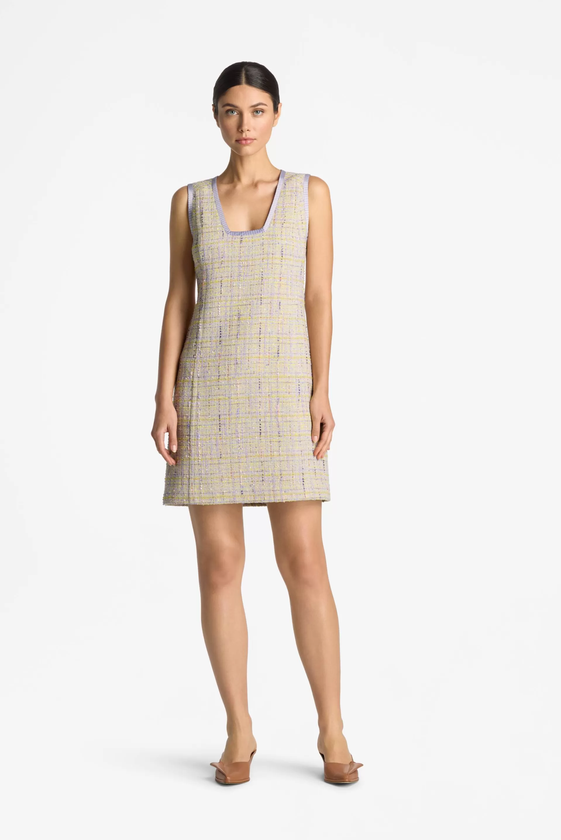 St. John Lurex Tweed V-Neck Dress | WORKWEAR DRESSES | DAY DRESSES