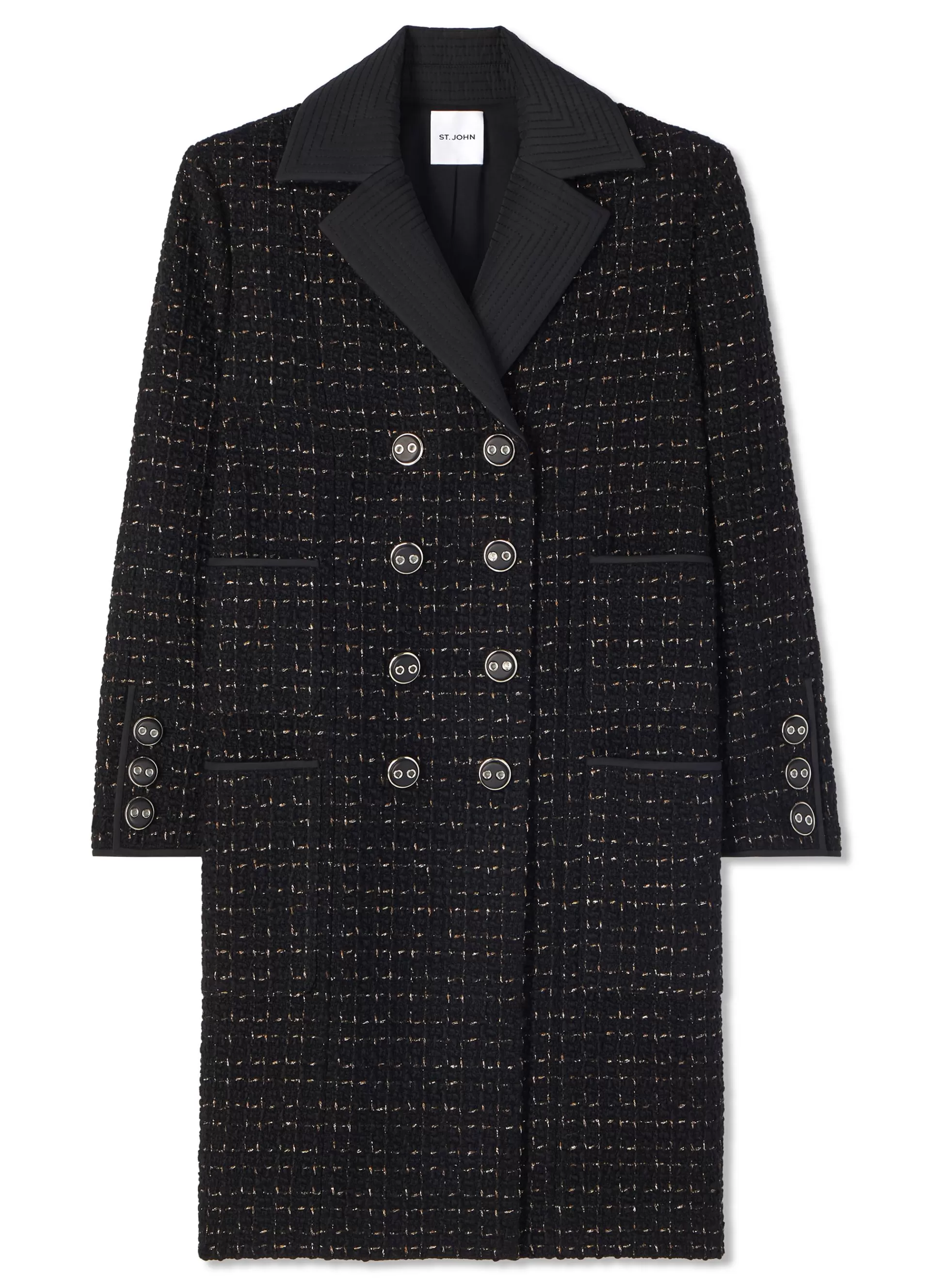 St. John Metallic Bouclette Tweed Jacket | JACKETS