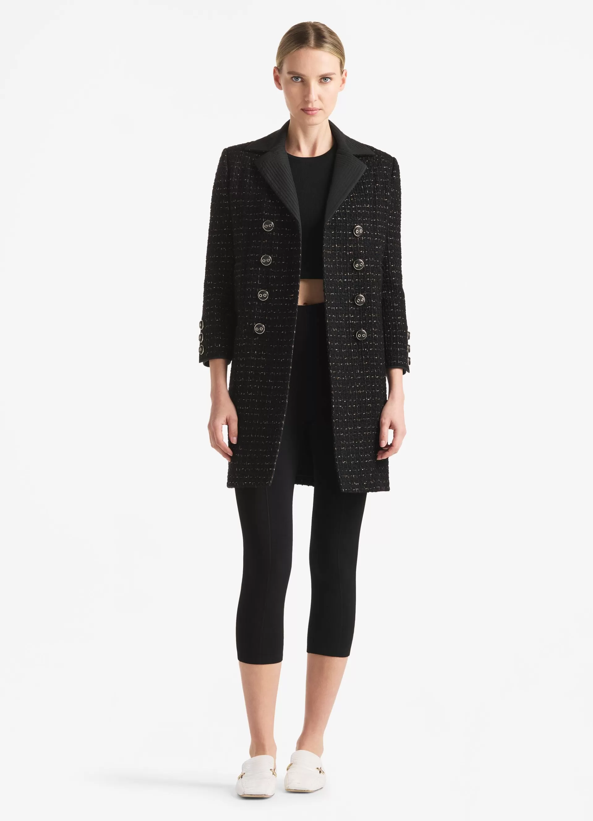 St. John Metallic Bouclette Tweed Jacket | JACKETS