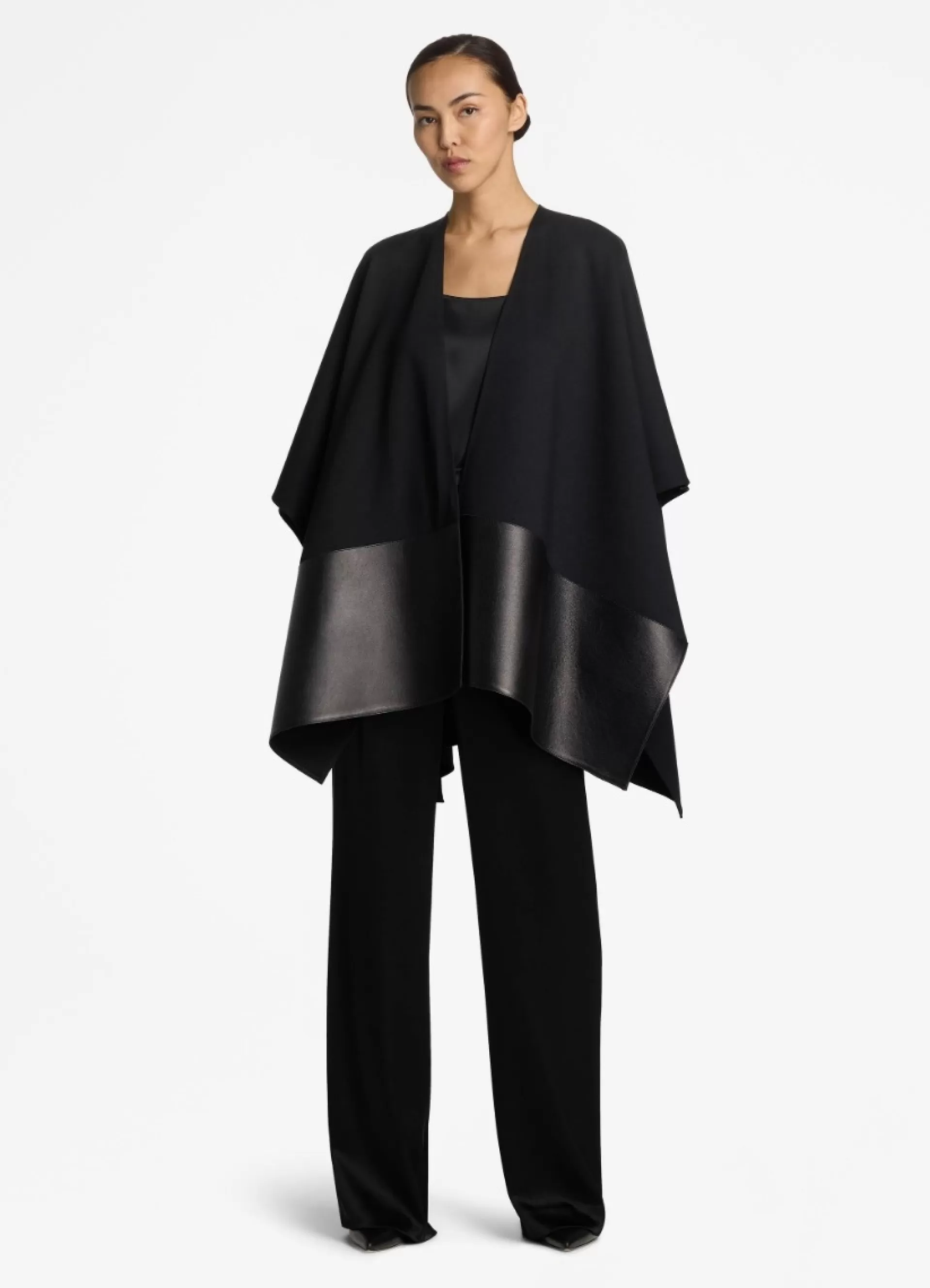 St. John Milano Knit and Leather Wrap | CAPES & WRAPS | ACCESSORIES