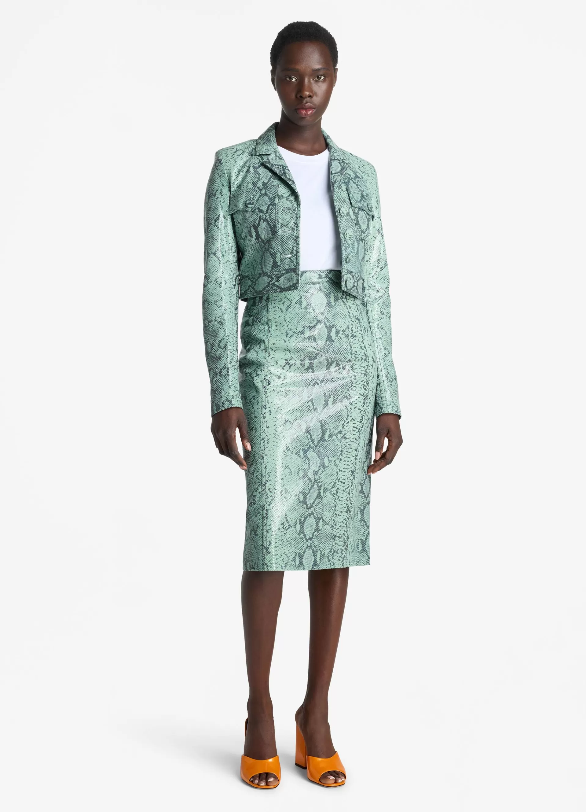 St. John Nappa Leather Snake Print Jacket | COORDINATING SETS | JACKETS