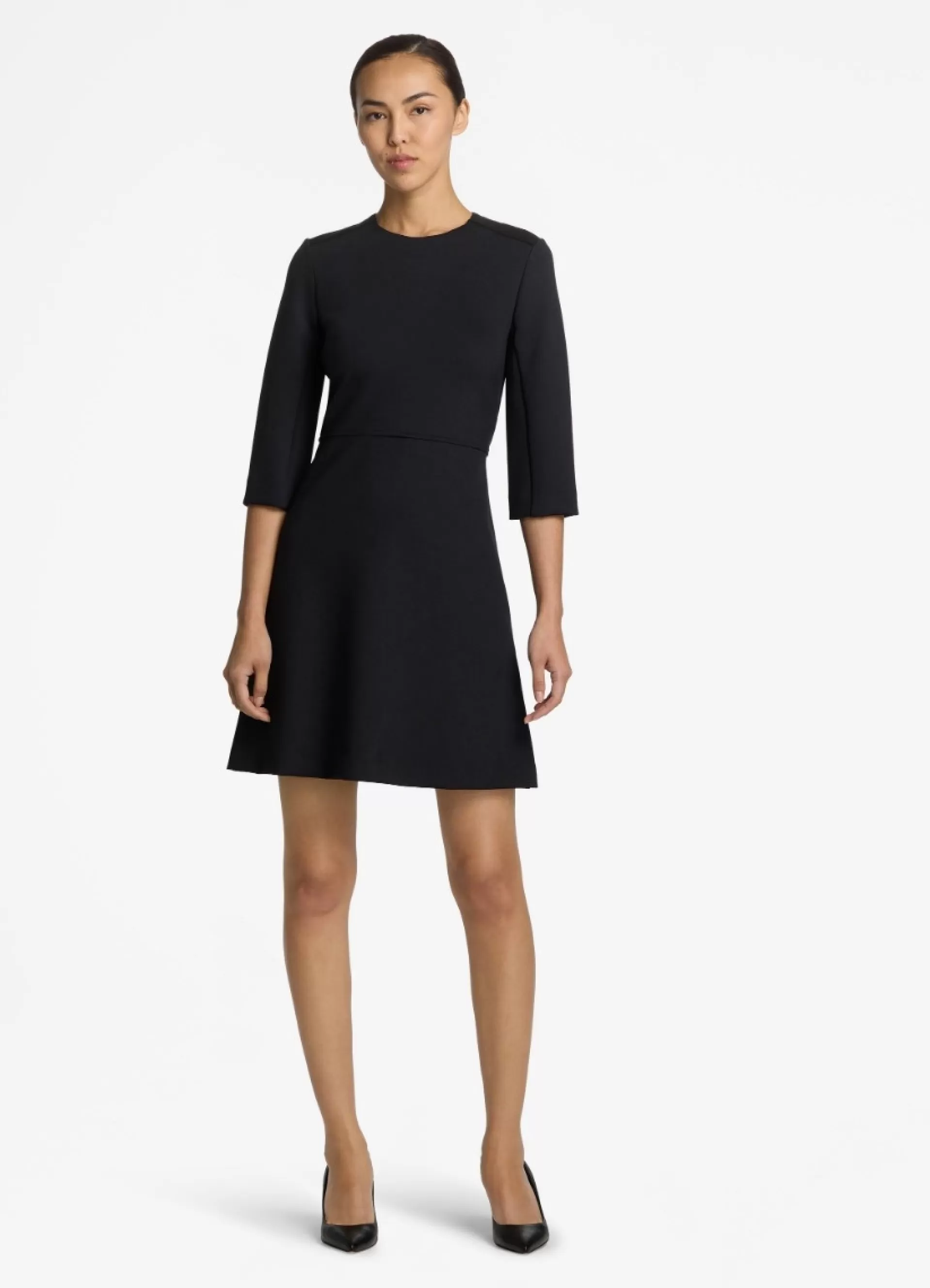 St. John Nylon Double Knit 3/4 Sleeve Dress | DRESSES | WORKWEAR DRESSES