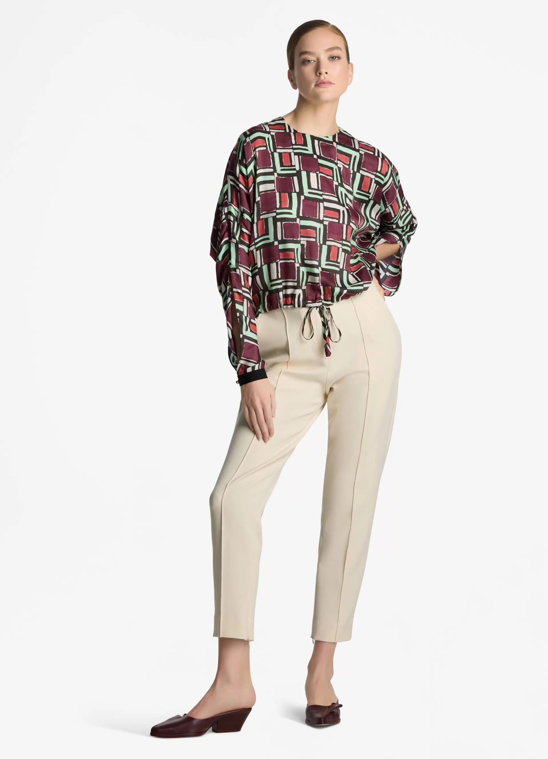 St. John Painted Geo Print Dolman Top | TOPS & SHELLS