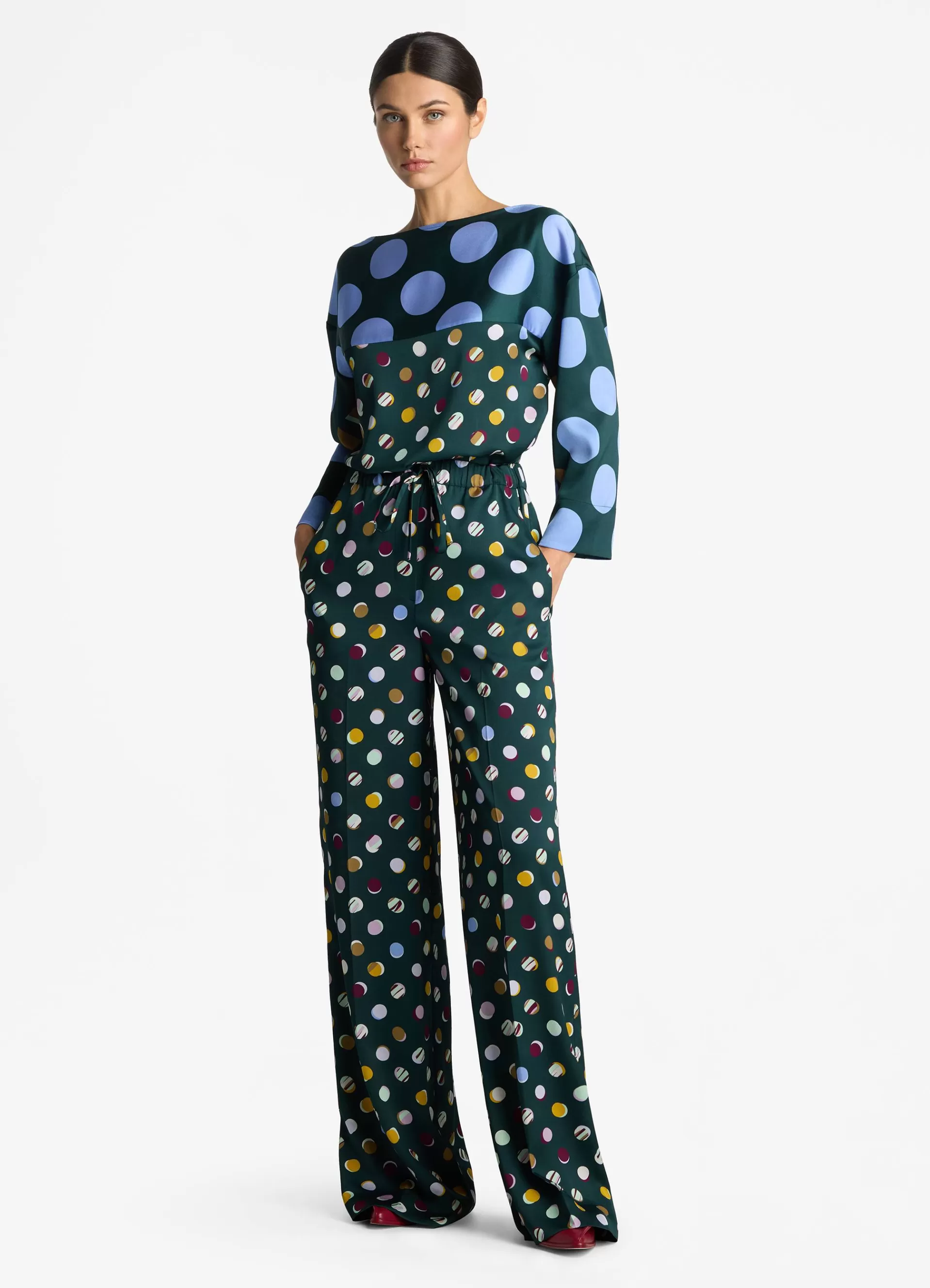 St. John Patchwork Polka Dot Pant | PANTS