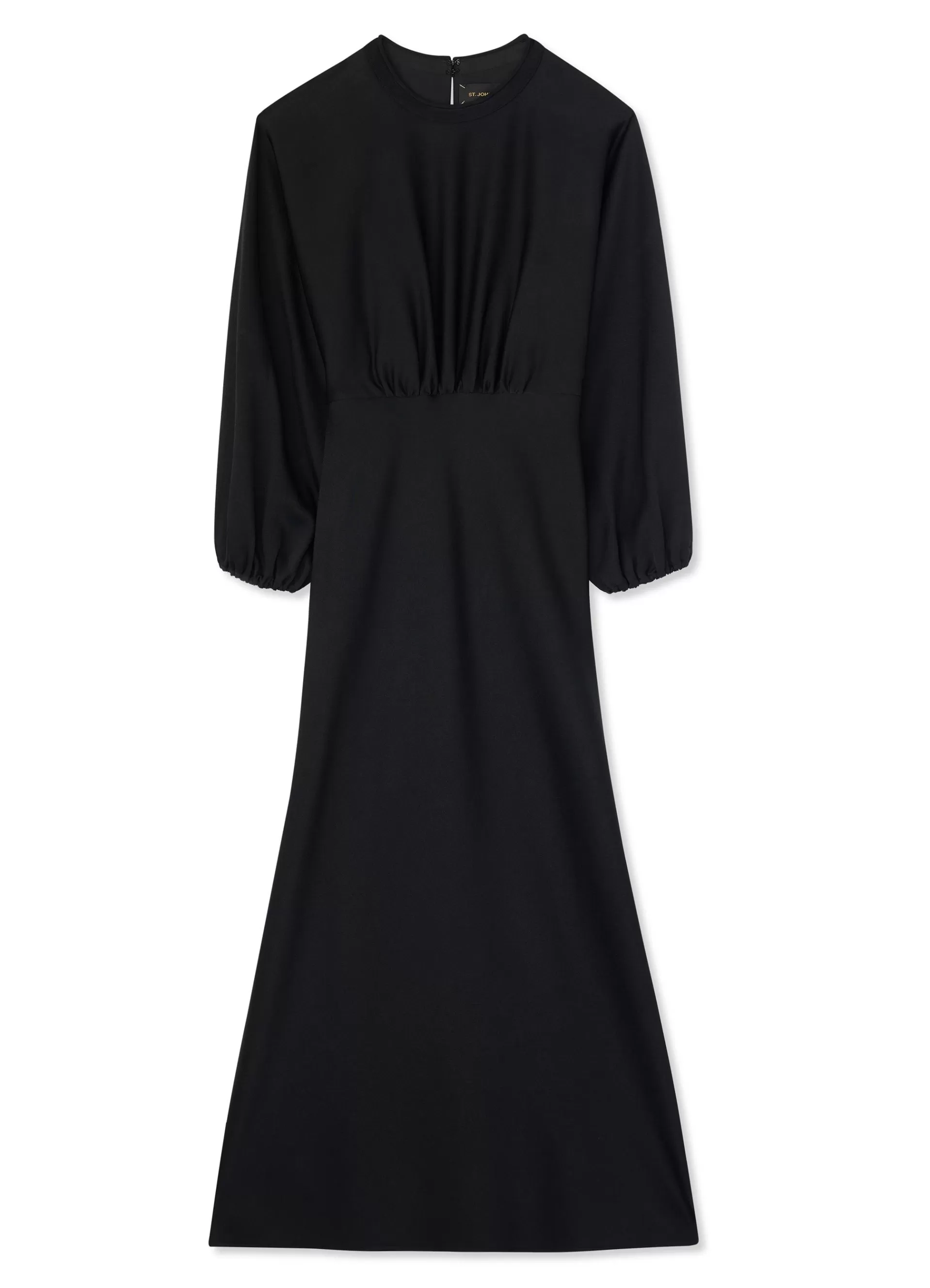 St. John Satin Back Crepe Long Sleeve Dress | EVENING WEAR | DRESSES