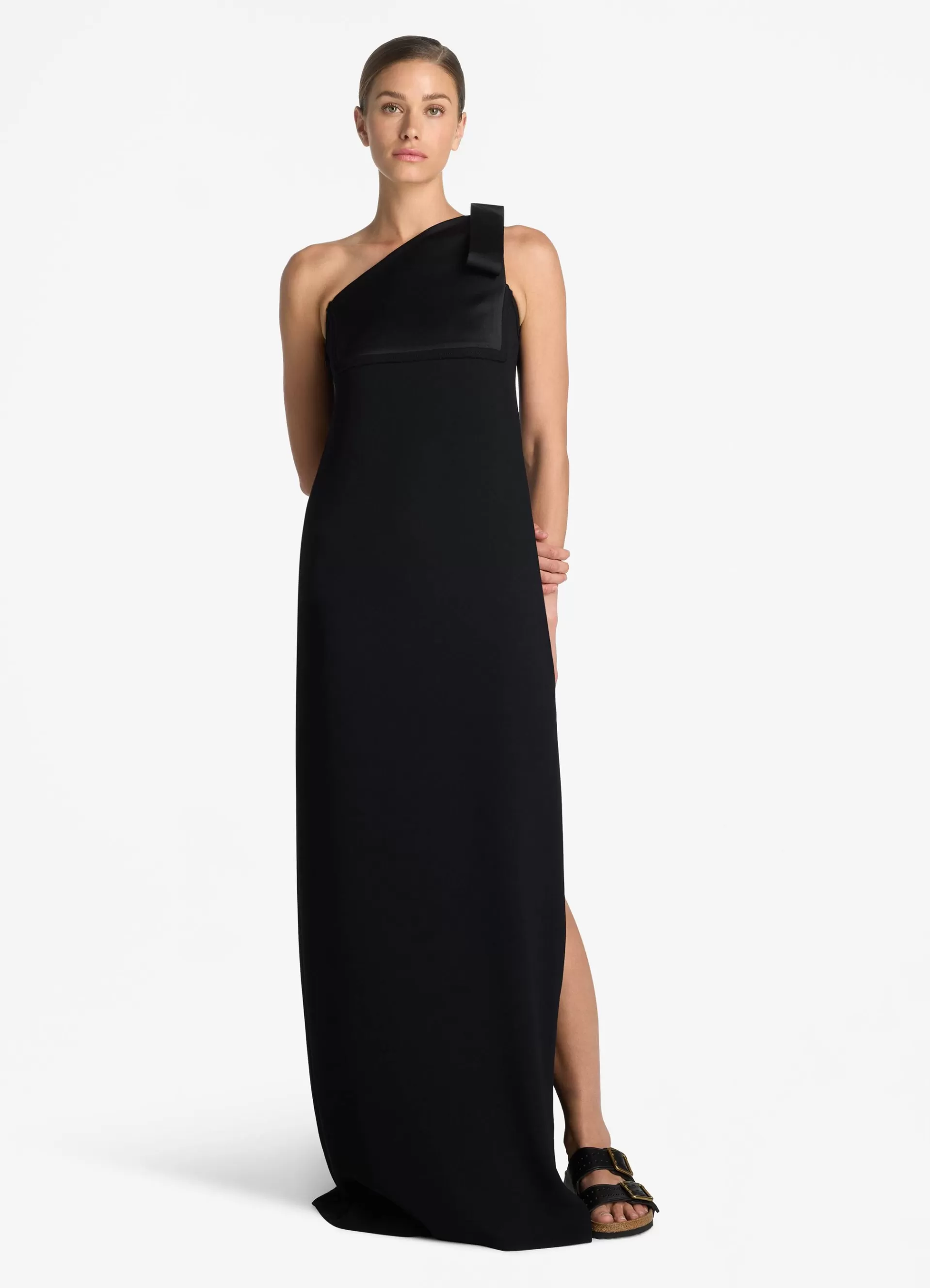 St. John Satin Back Crepe One Shoulder Gown | EVENING GOWNS | FORMAL & EVENING WEAR