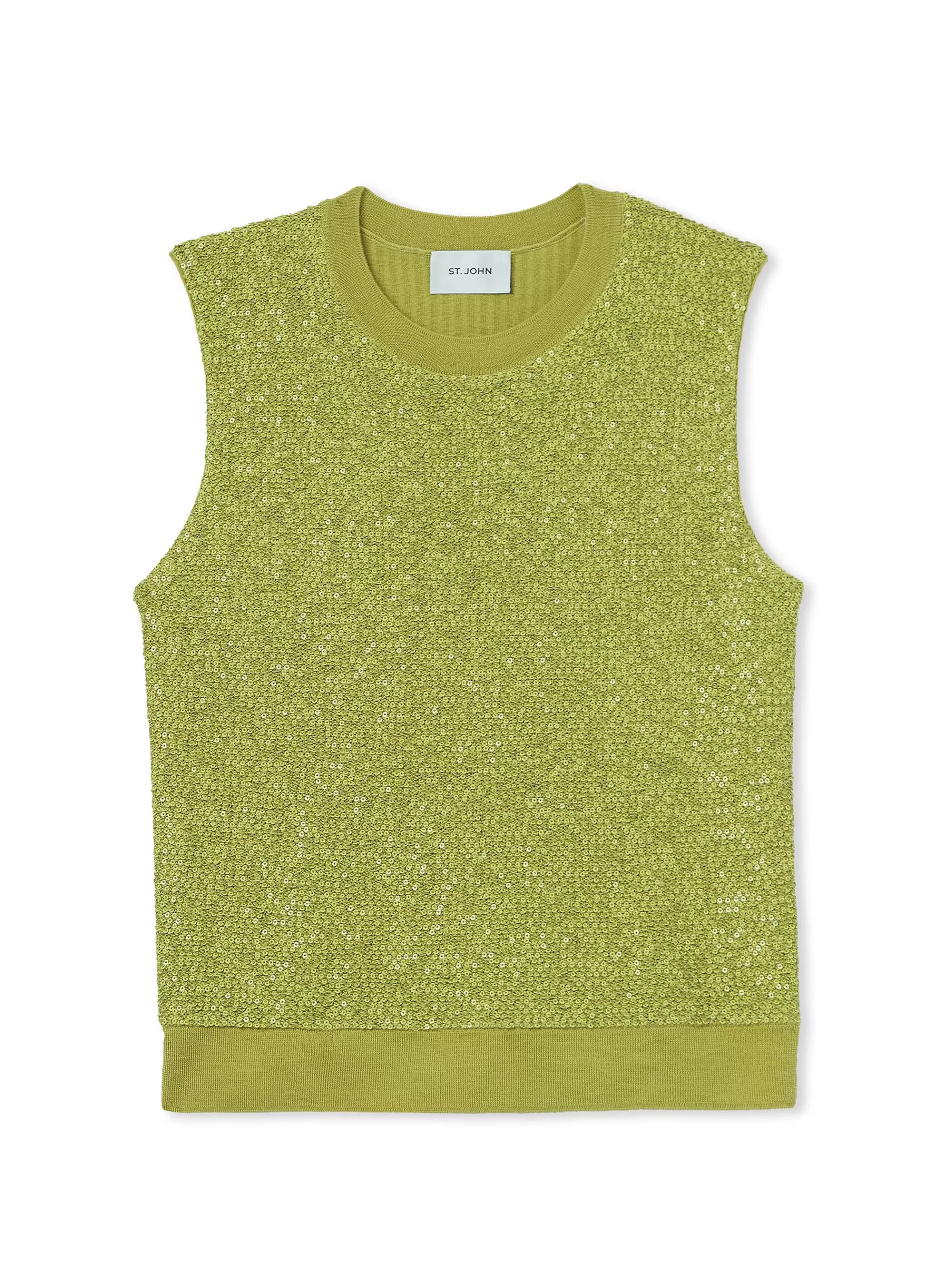 St. John Sequin and Rib Knit Shell | ELEVATED ESSENTIALS | TRANSITIONAL CLOTHING