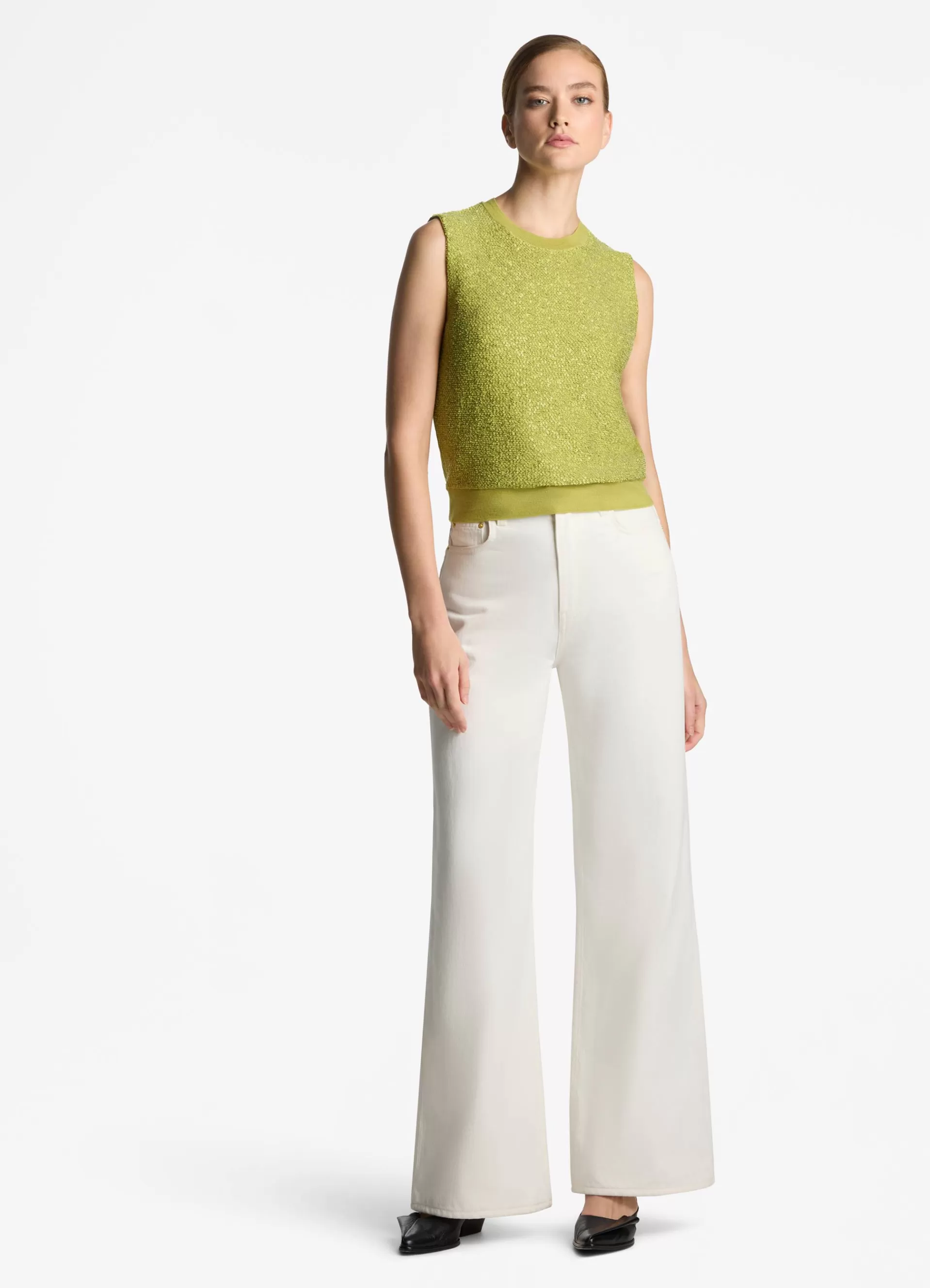 St. John Sequin and Rib Knit Shell | ELEVATED ESSENTIALS | TRANSITIONAL CLOTHING