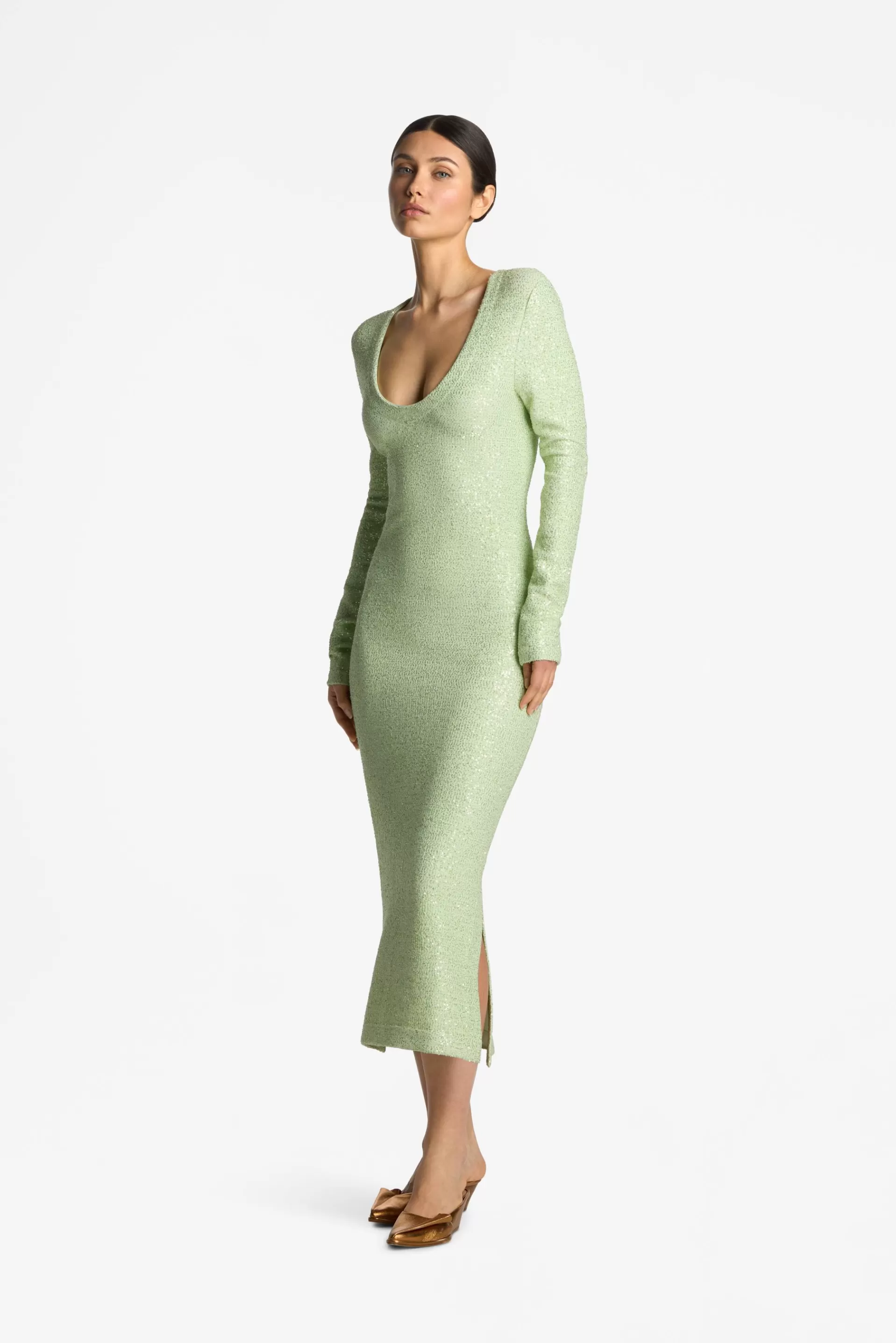 St. John Sequin Knit V-Neck Dress | COCKTAIL & PARTY | COCKTAIL & PARTY