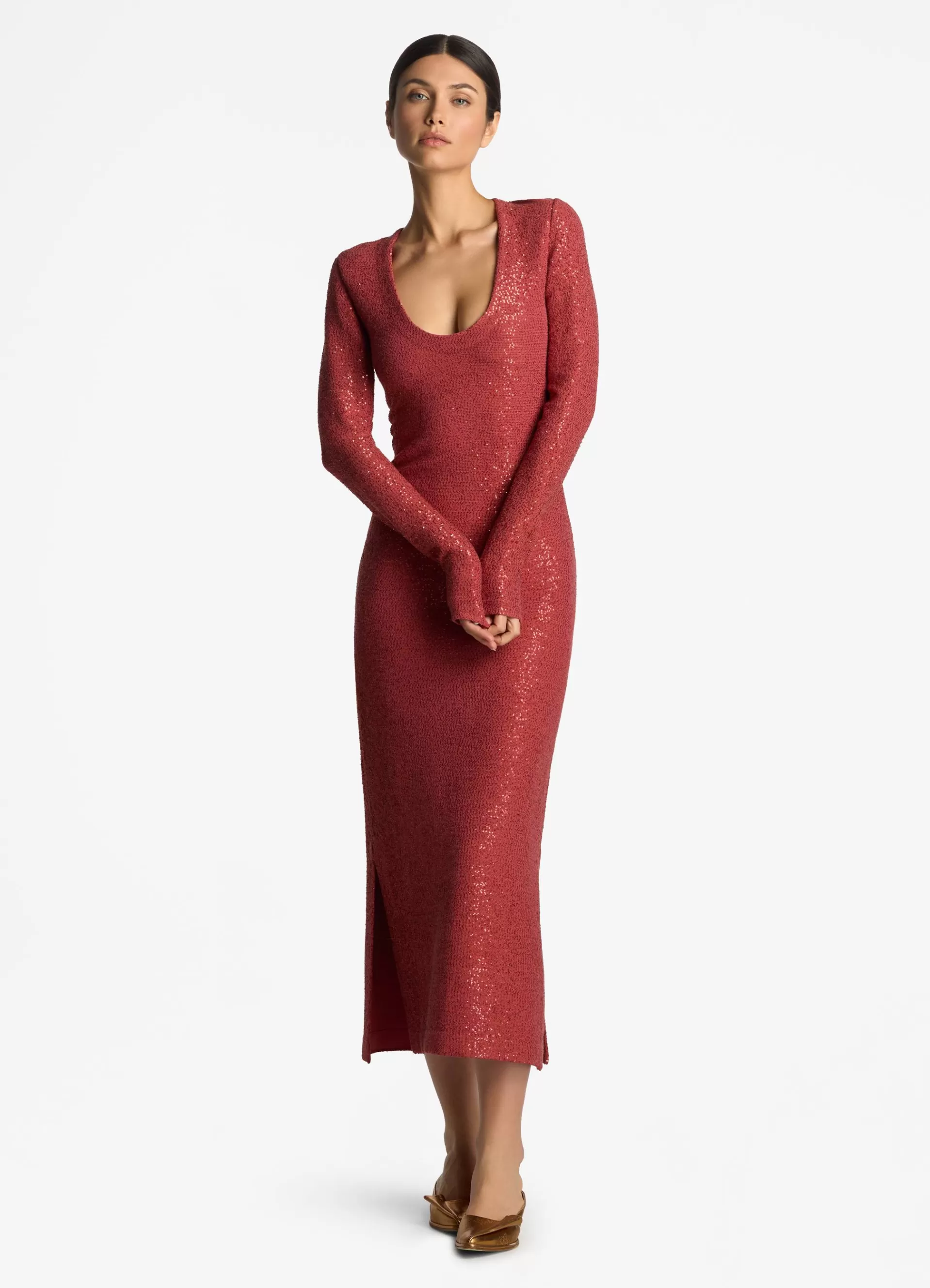 St. John Sequin Knit V-Neck Dress | COCKTAIL & PARTY | COCKTAIL & PARTY