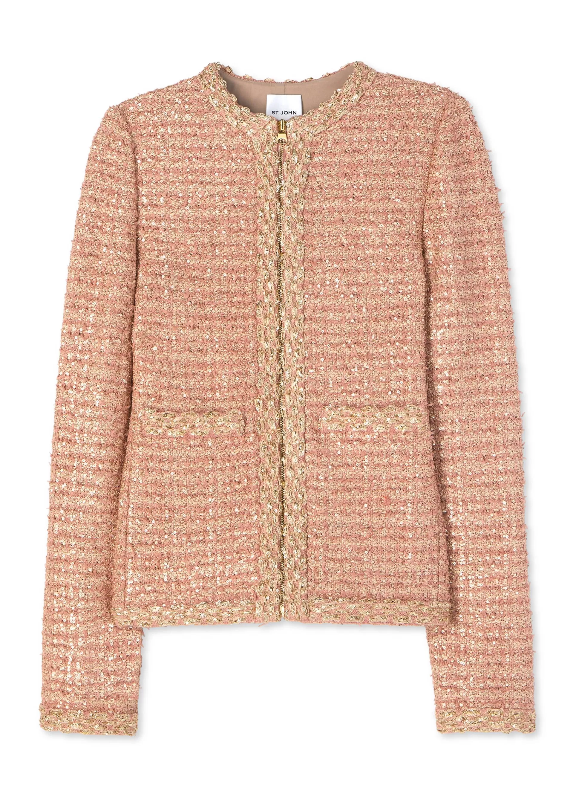 St. John Sequin Plaid Knit Jacket | JACKETS
