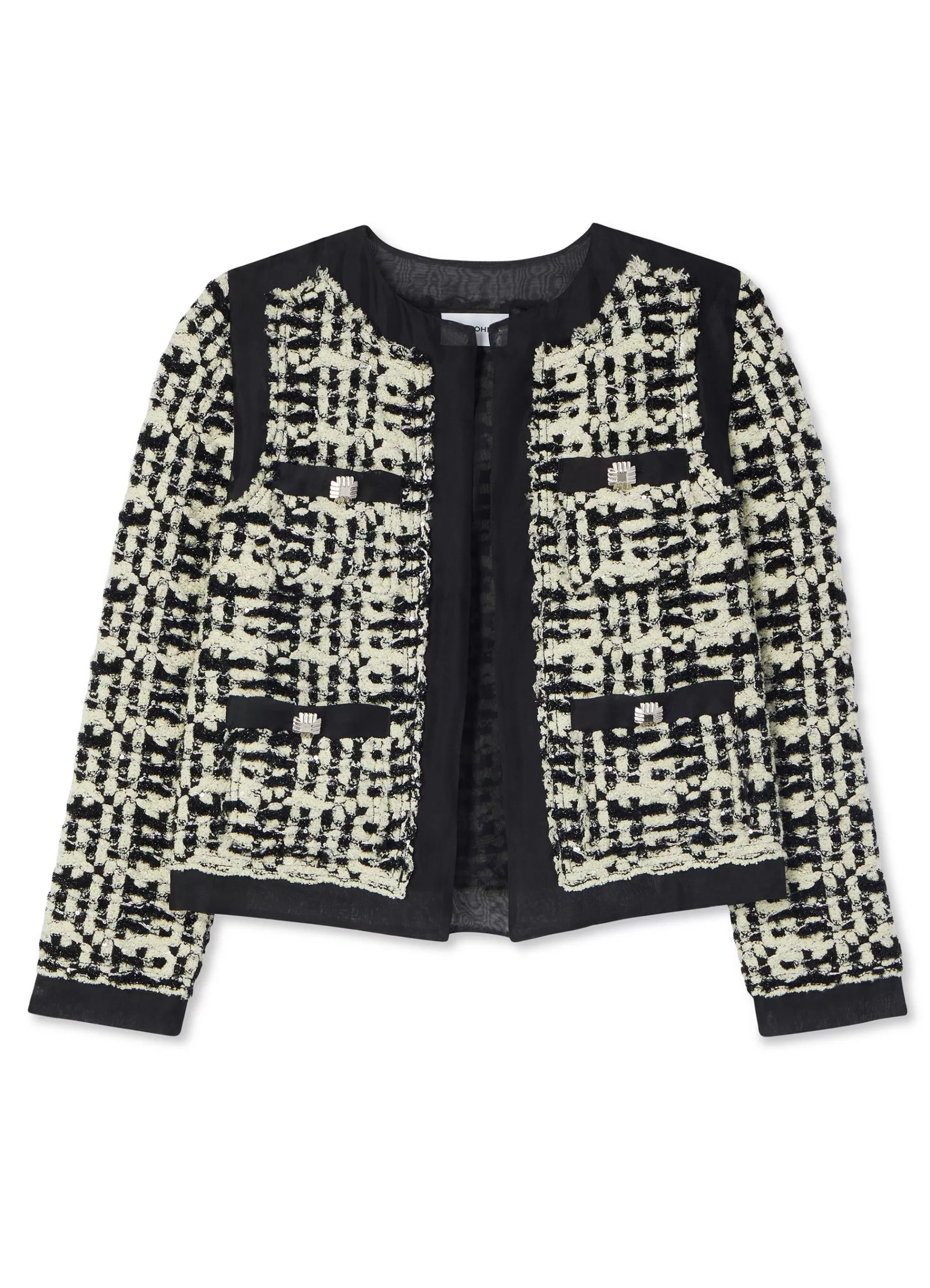 St. John Sequin Slub Knit Jacket | JACKETS