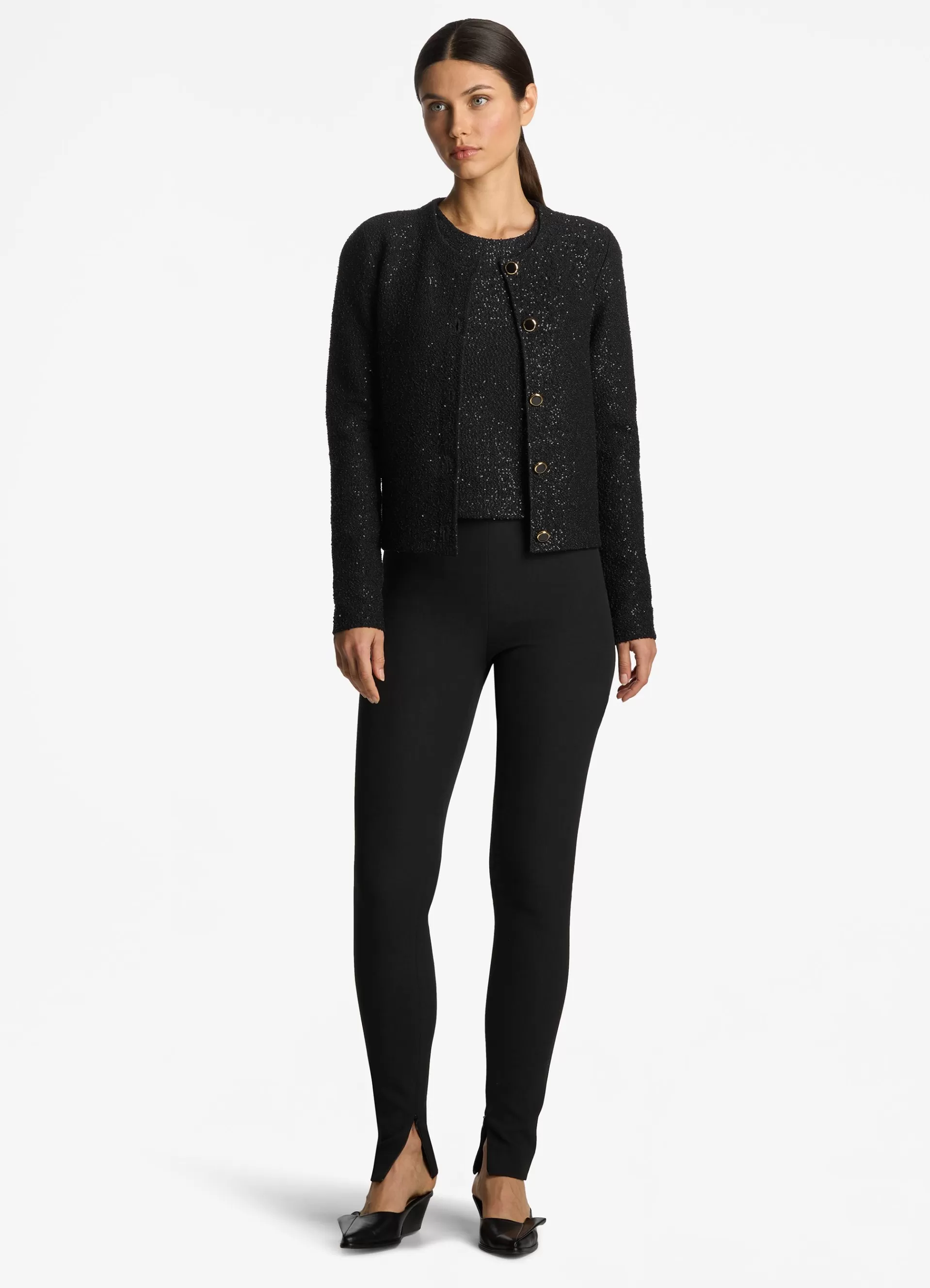 St. John Sequin Stretch Knit Cardigan | KNITWEAR | EVENING WEAR