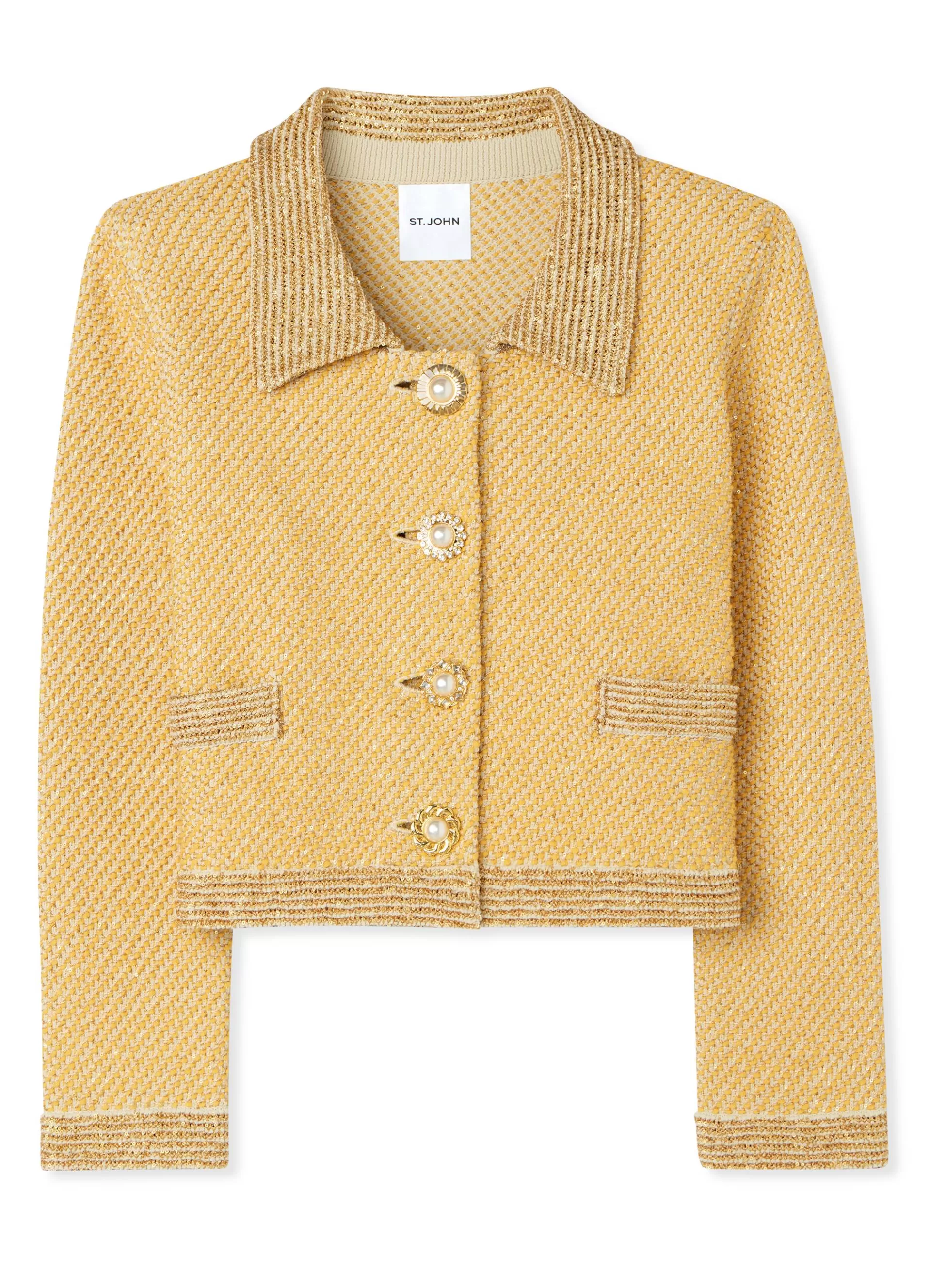St. John Sequin Stretch Twill Knit 3/4 Sleeve Jacket | COORDINATING SETS | JACKETS