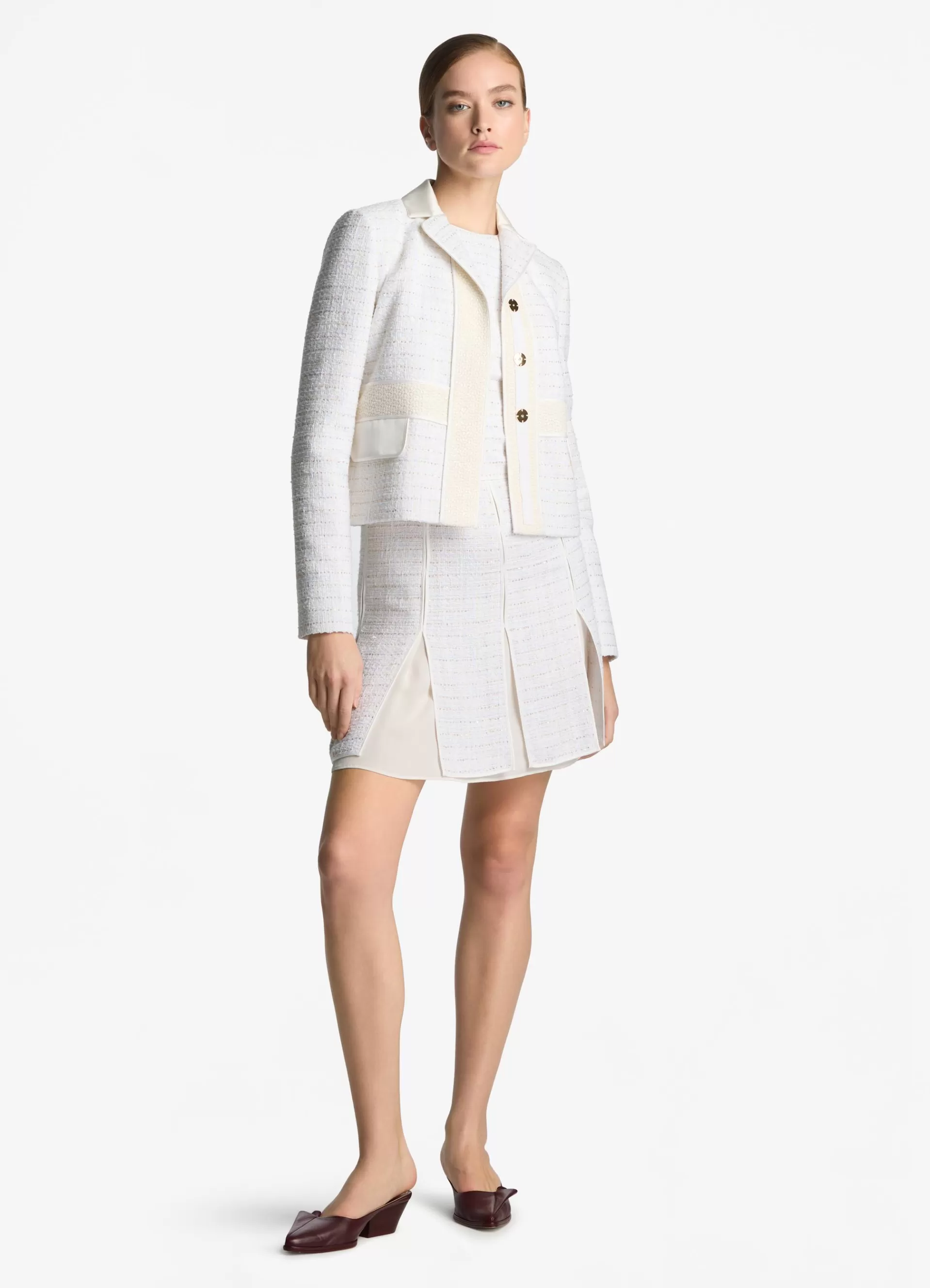 St. John Sequin Tweed Open Weave Jacket | COORDINATING SETS | MATCHING SETS
