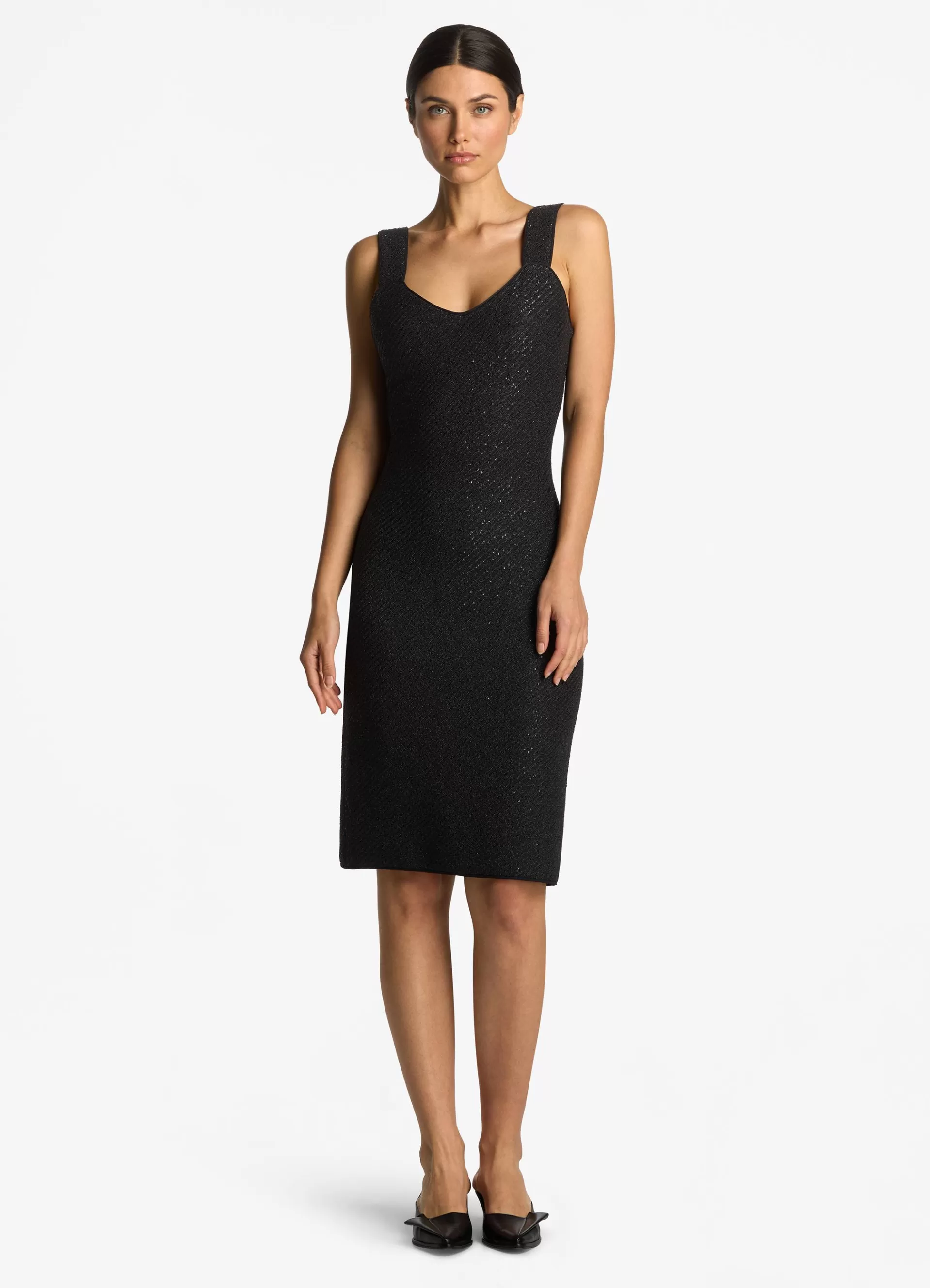 St. John Sequin Twill Knit Sleeveless Dress | EVENING WEAR | DRESSES
