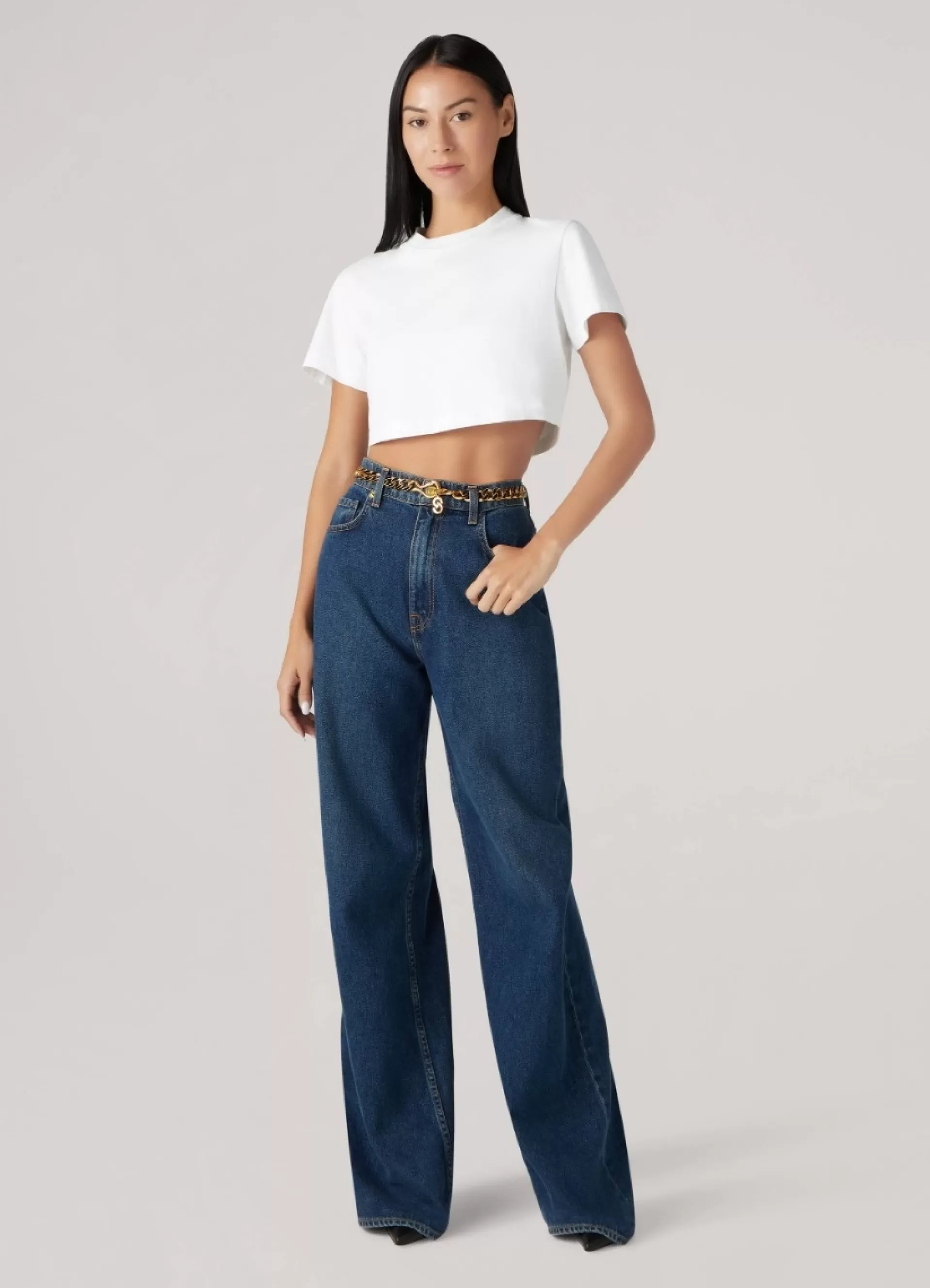 St. John Short Sleeve Jersey Cropped Top | TRANSITIONAL CLOTHING | TOPS & SHELLS
