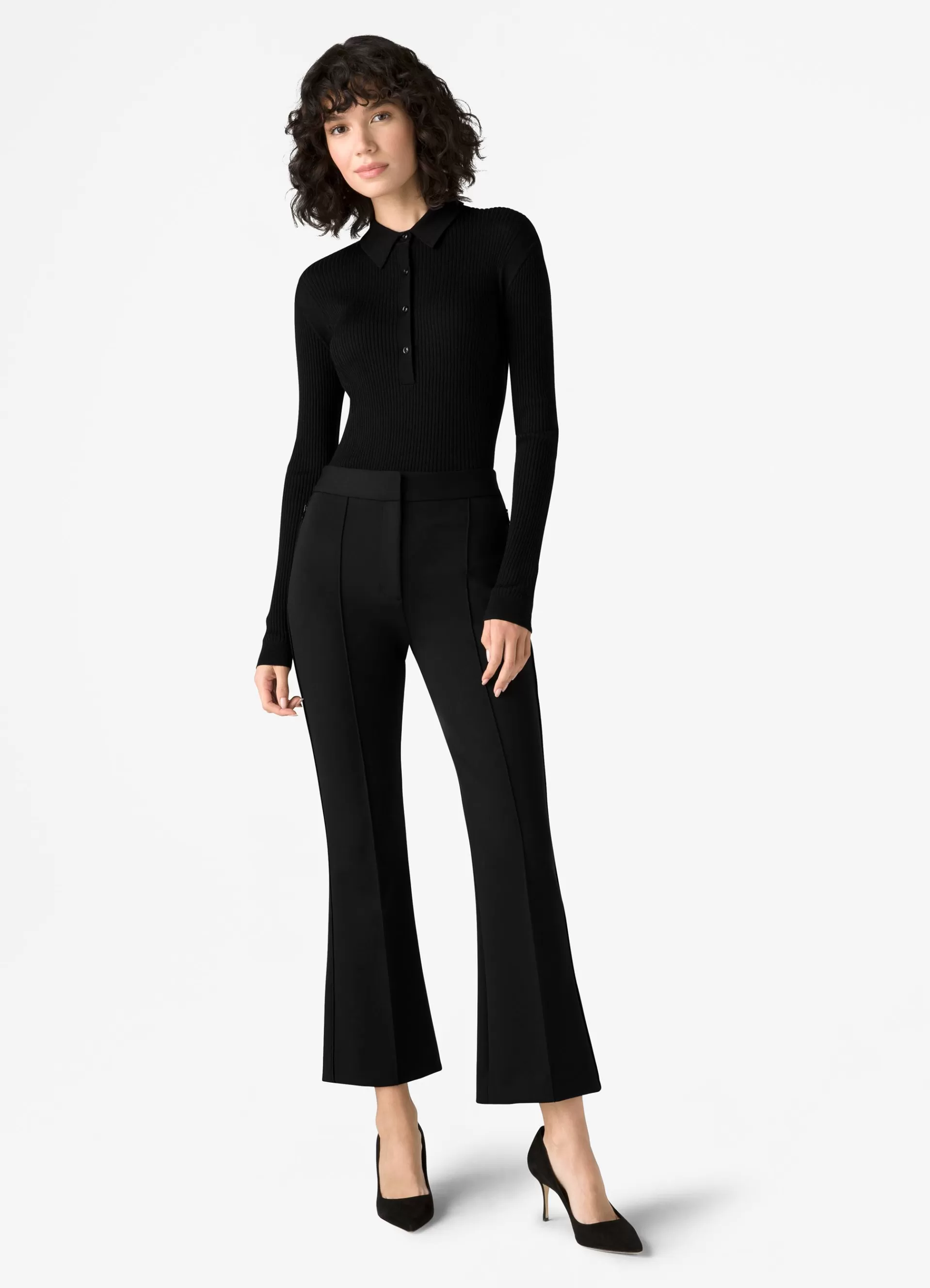 St. John Silk and Wool Long Sleeve Polo | KNITWEAR | TOPS & SHELLS