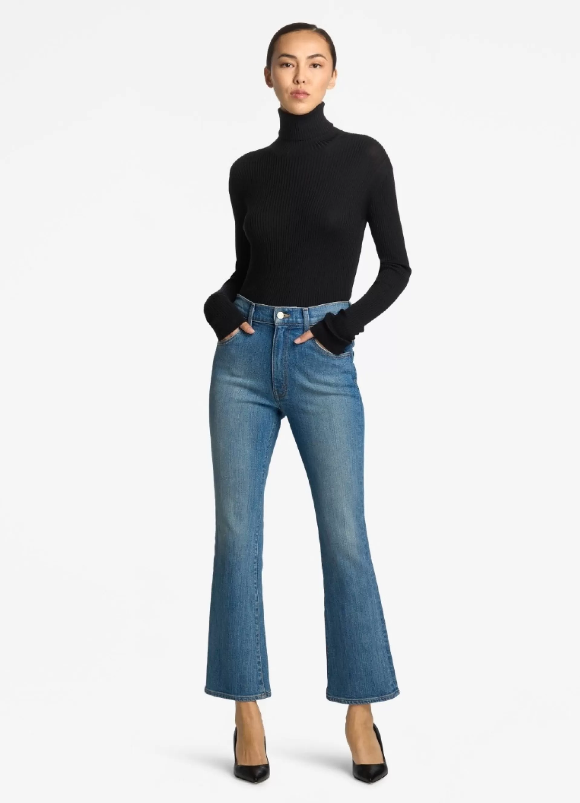St. John Silk and Wool Turtleneck Sweater | KNITWEAR | SWEATERS