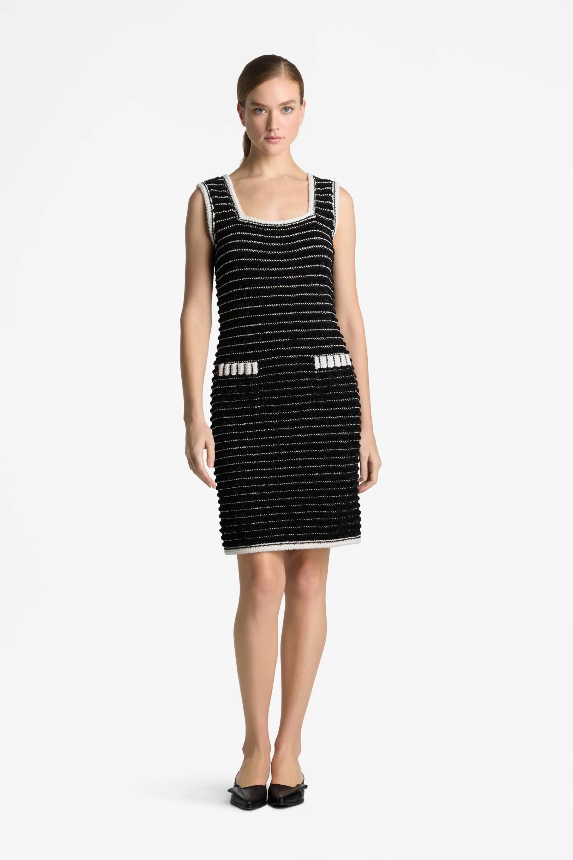 St. John Sleeveless Eyelash Tweed Dress | DRESSES