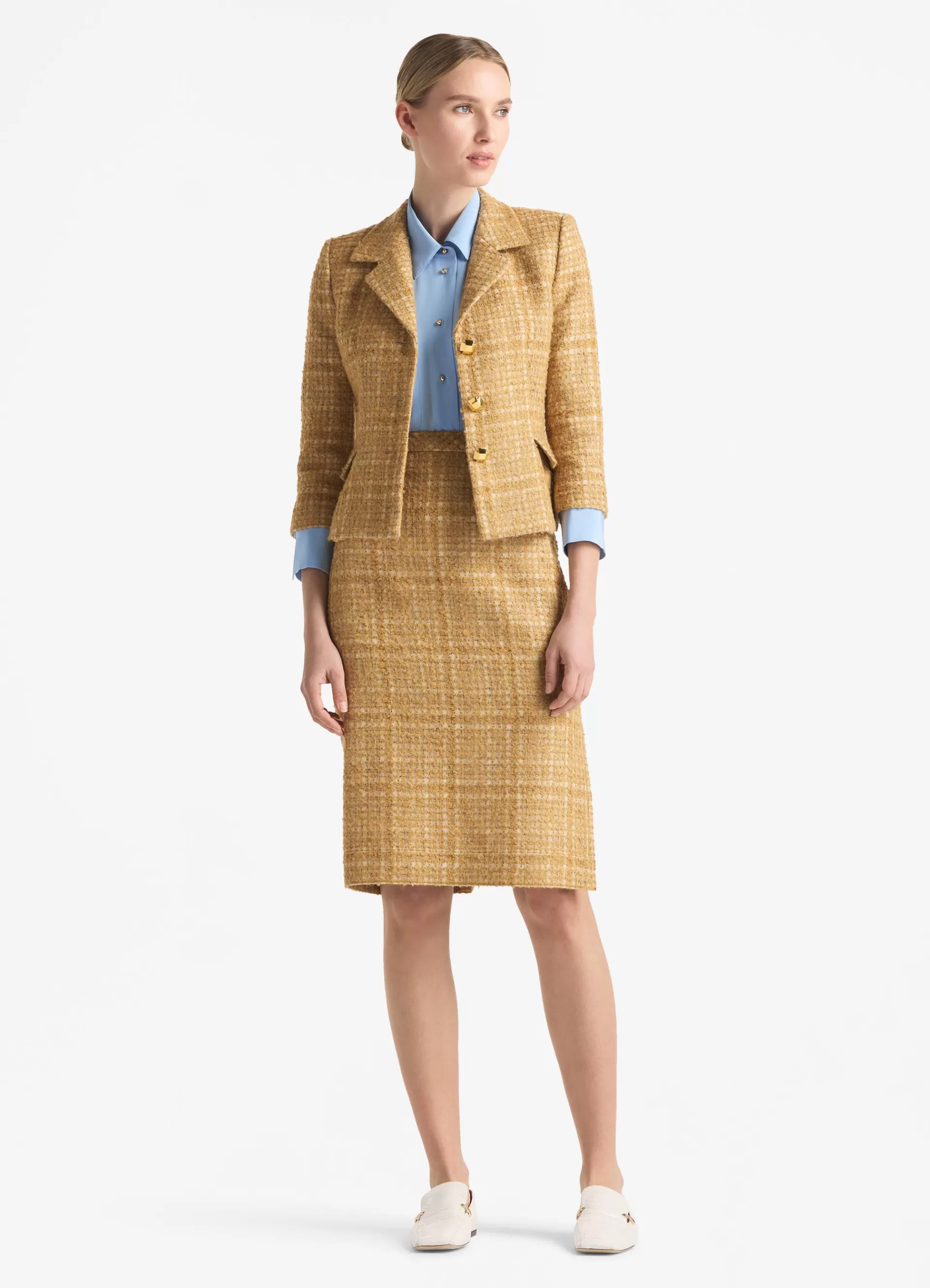 St. John Soft Check Tweed Jacket | JACKETS