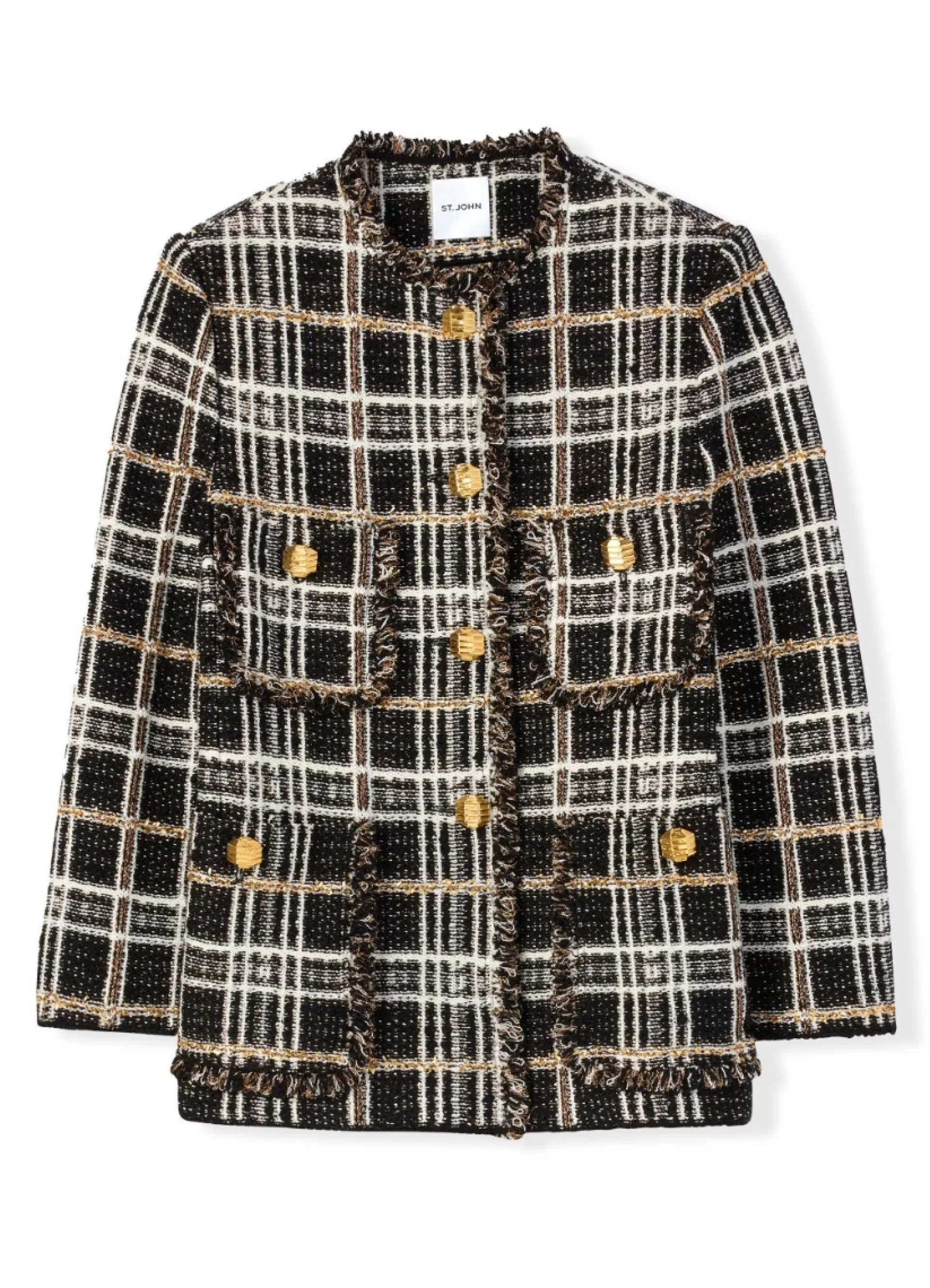 St. John Sparkle Eyelash Plaid Jacket | JACKETS