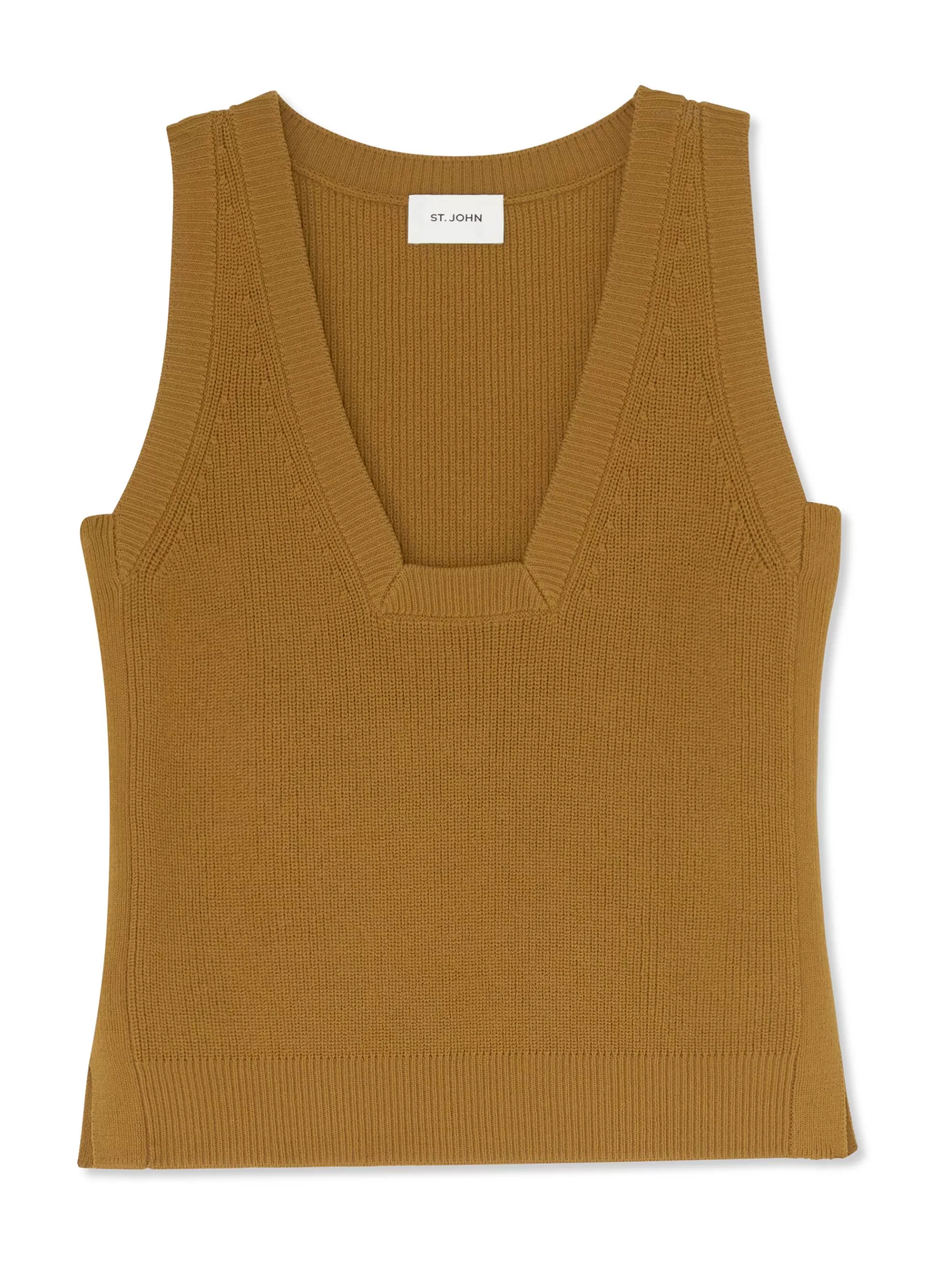 St. John Square Neck Rib Knit Shell | ELEVATED ESSENTIALS | KNITWEAR