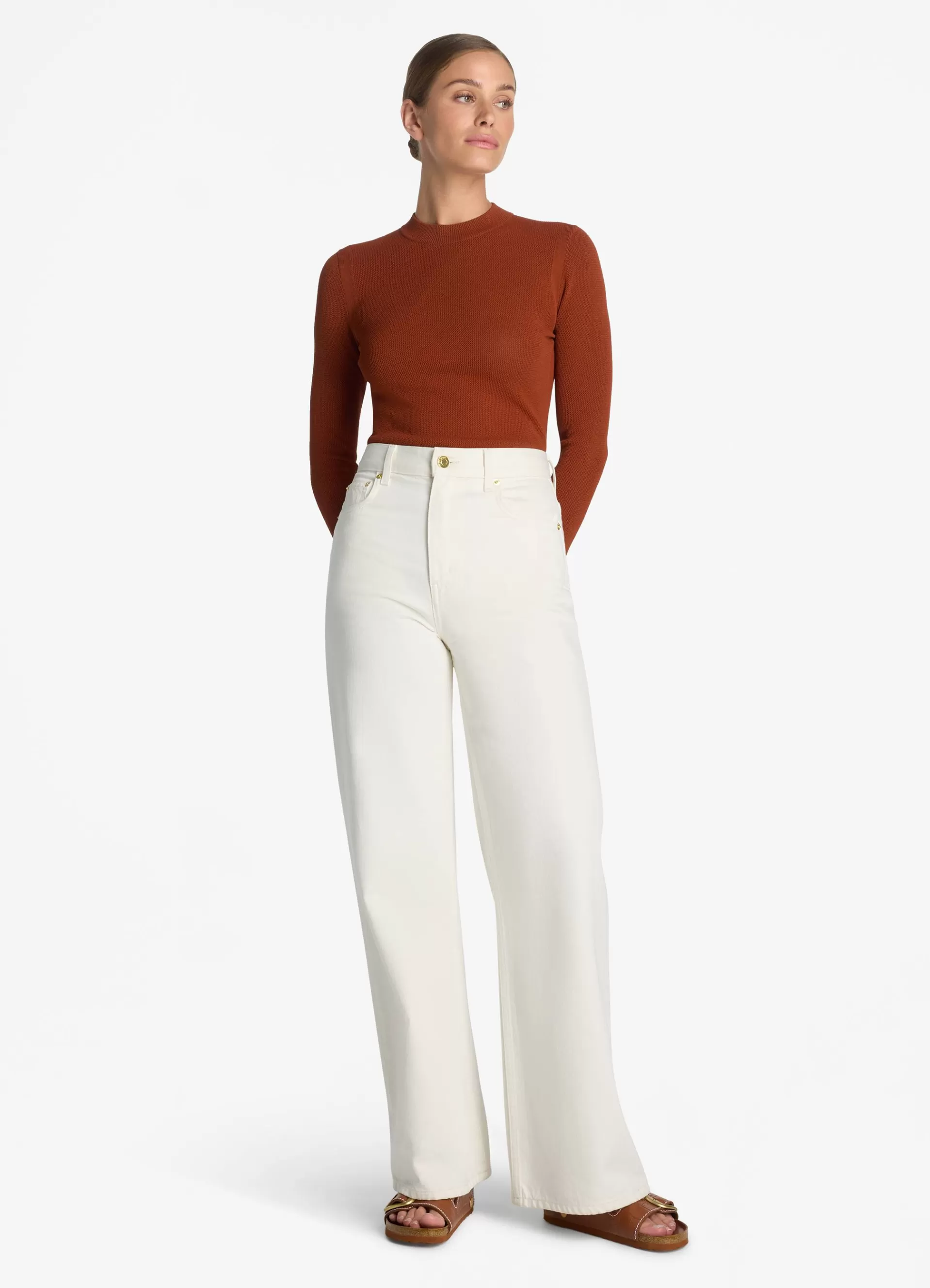 St. John Stretch Knit Long Sleeve Top | TRANSITIONAL CLOTHING | KNITWEAR