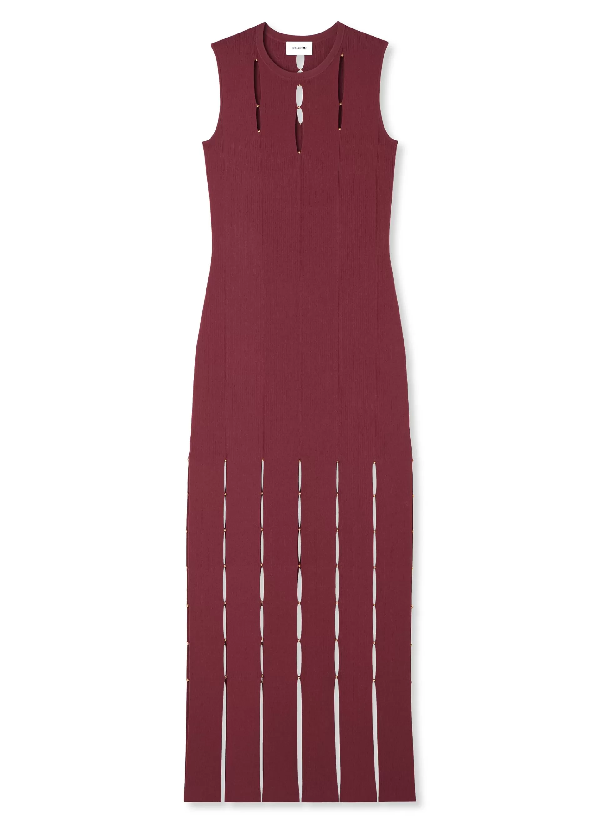 St. John Stretch Knit Slit Gown | KNIT DRESSES | COCKTAIL & PARTY