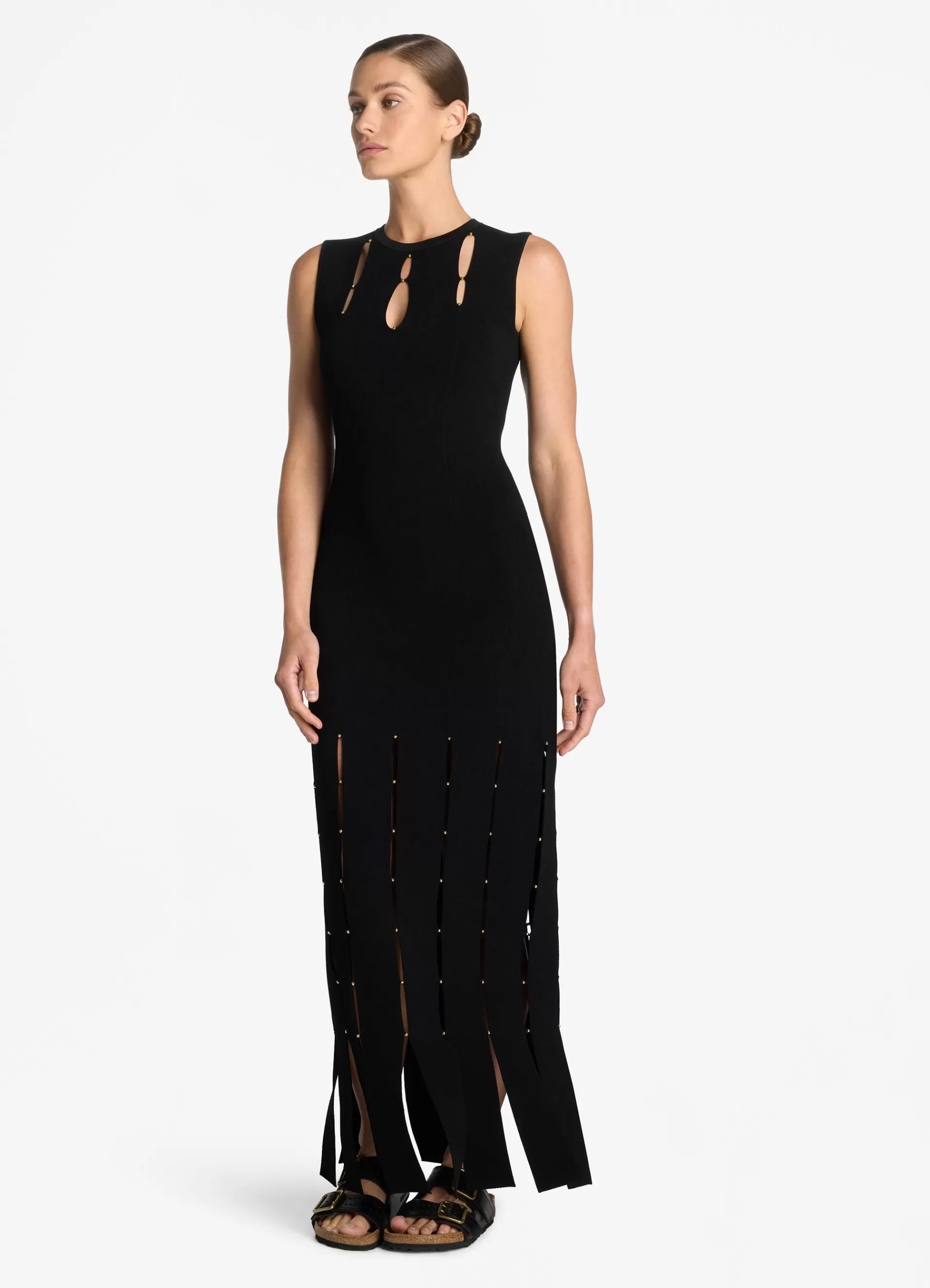 St. John Stretch Knit Slit Gown | KNIT DRESSES | COCKTAIL & PARTY