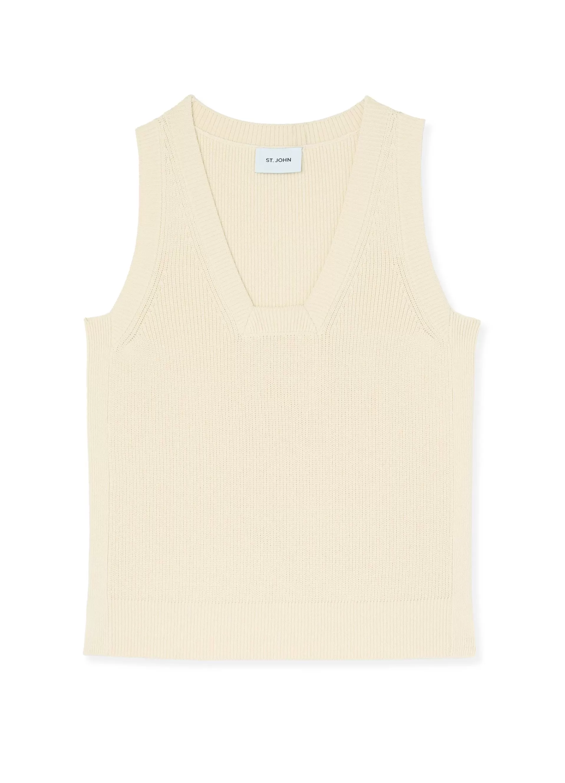 St. John Stretch Rib Square Neck Shell | KNITWEAR | TOPS & SHELLS