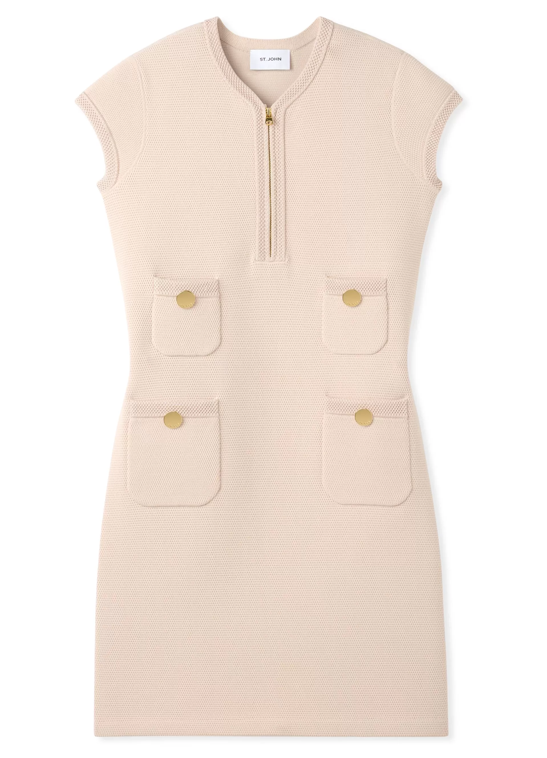 St. John Stretch Twill Knit Cap Sleeve Dress | KNIT DRESSES | WORKWEAR DRESSES