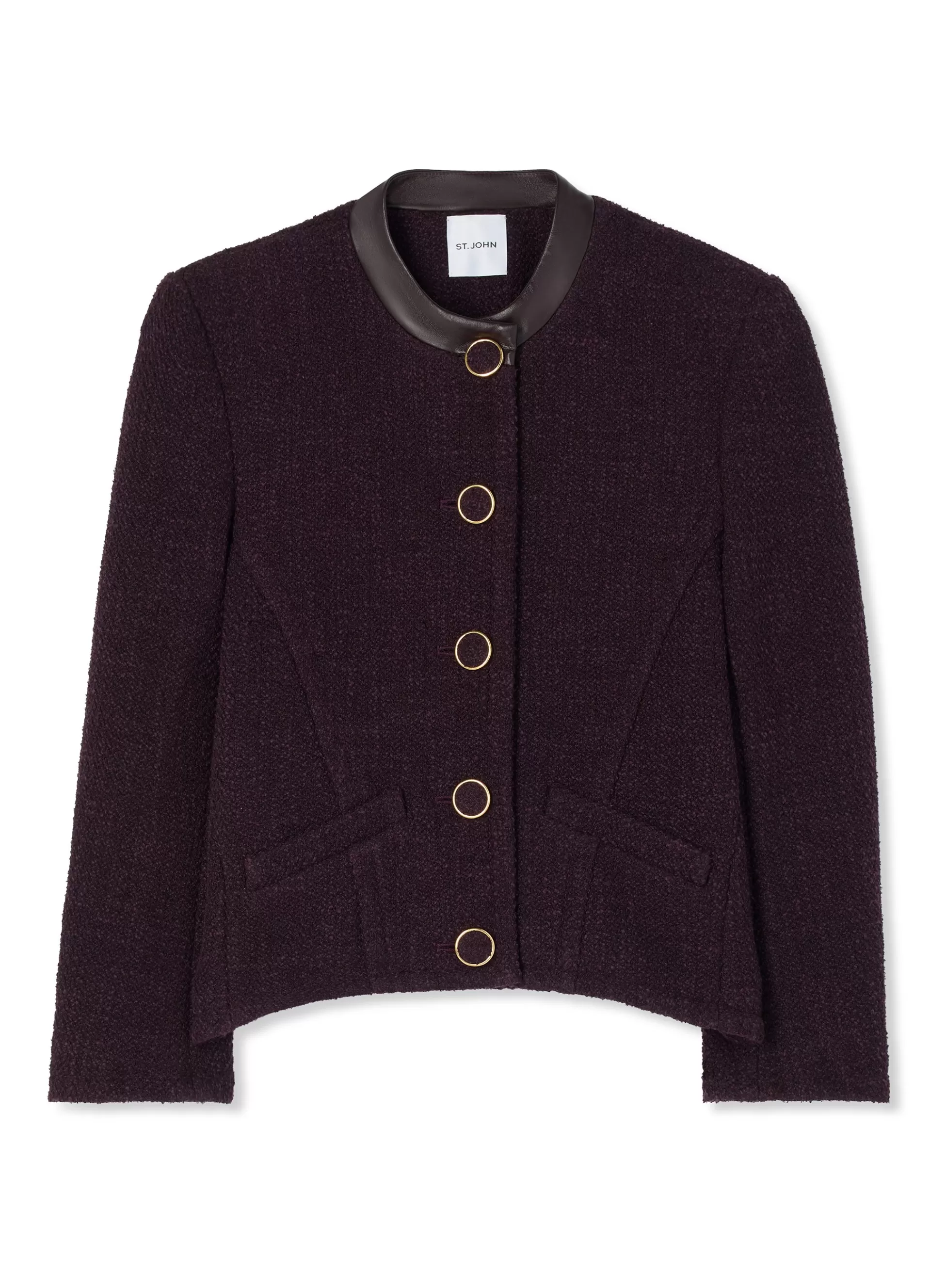 St. John Terry Tweed and Leather Jacket | LIGHT JACKETS | JACKETS