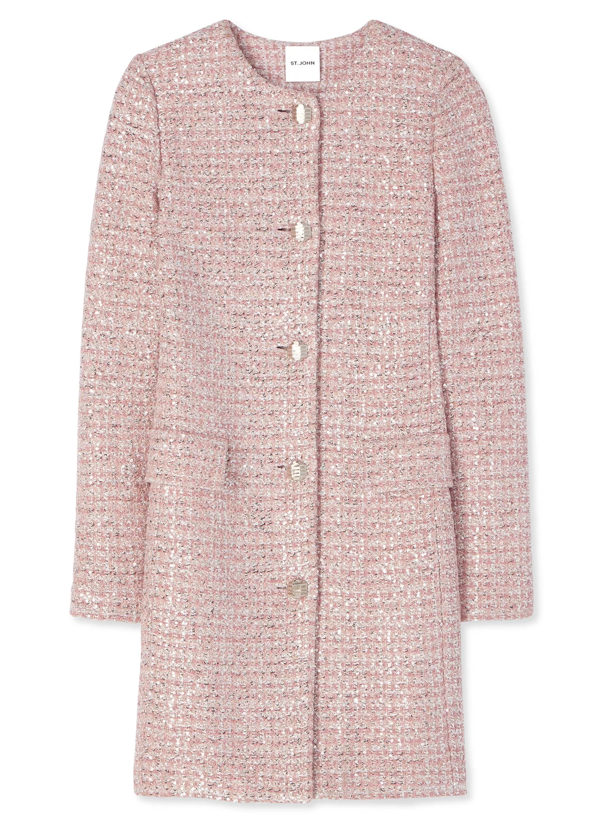 St. John Textured Plaid Sequin Knit Topper | JACKETS