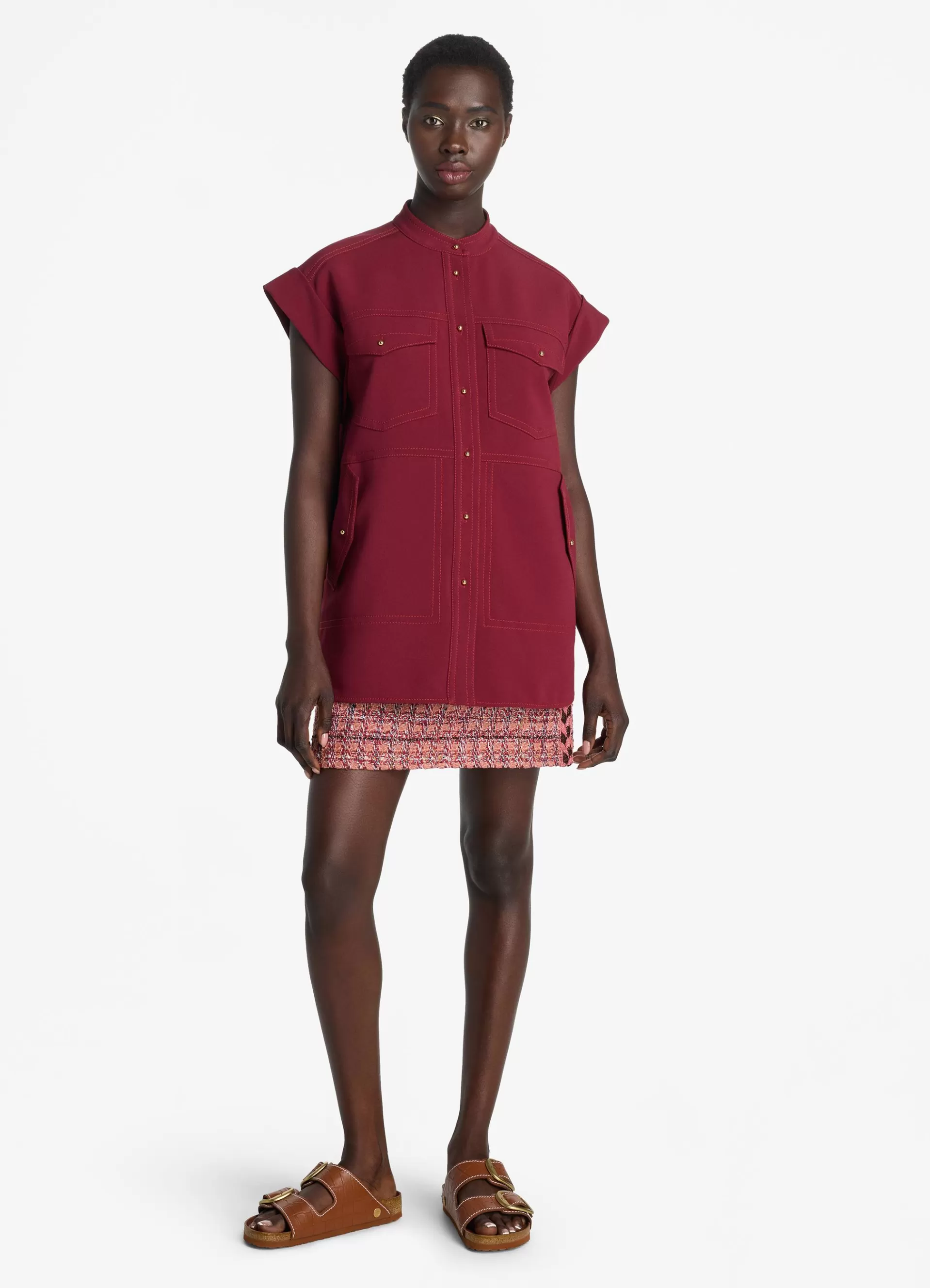 St. John Textured Slub Tweed Skirt | COORDINATING SETS | TRANSITIONAL CLOTHING