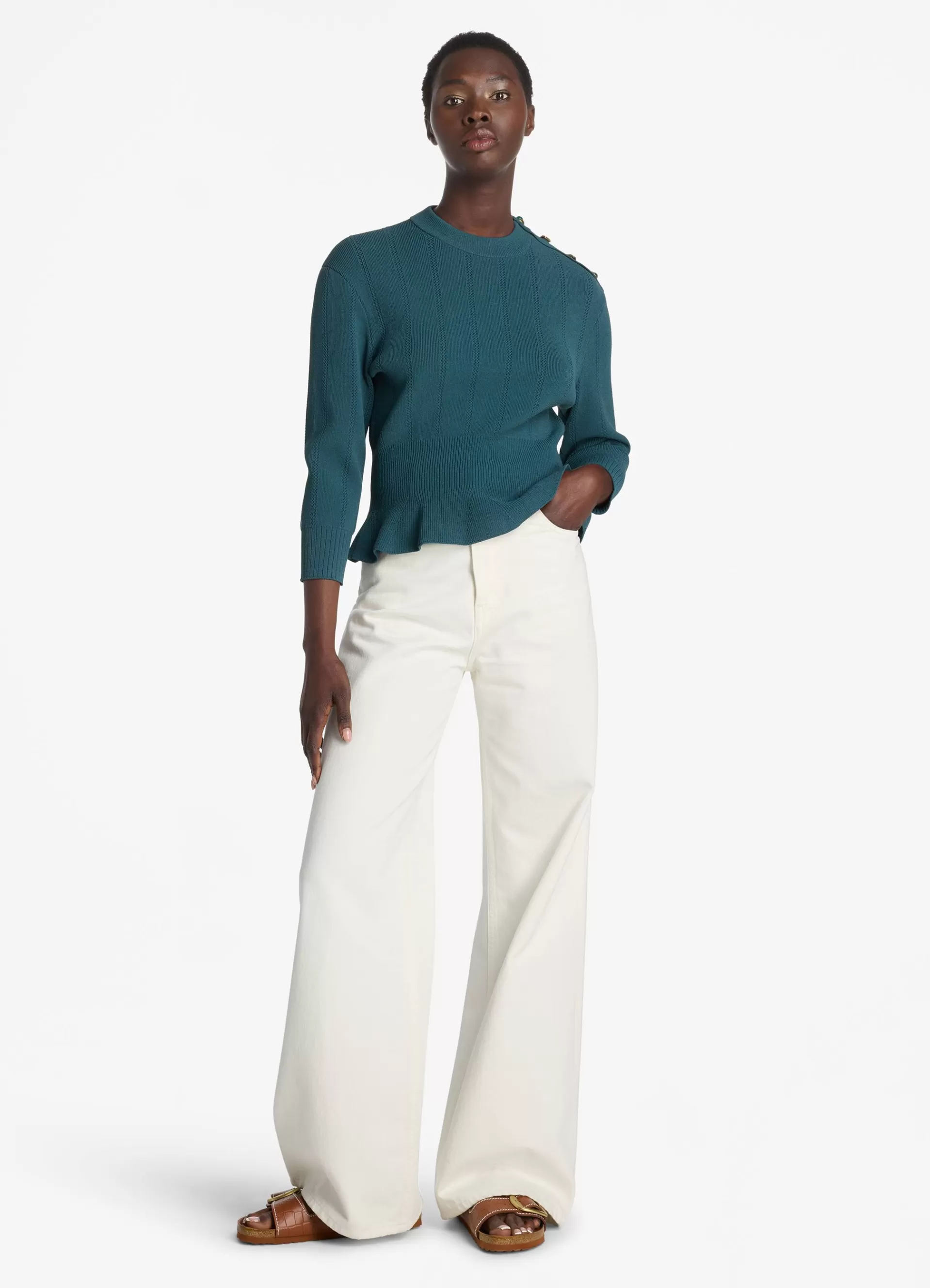St. John Textured Stitch Knit Sweater | ELEVATED ESSENTIALS | TRANSITIONAL CLOTHING