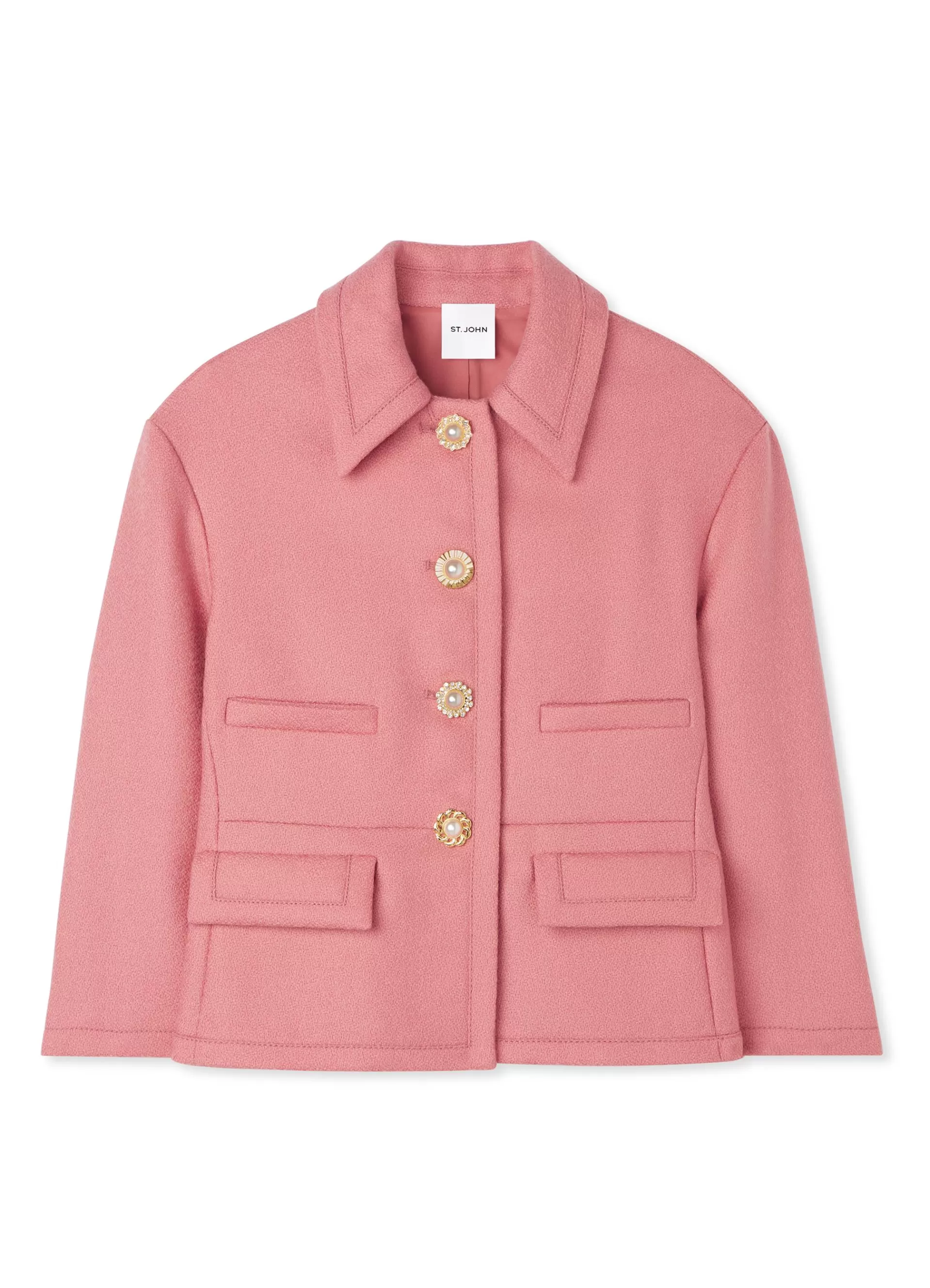 St. John Textured Wool Short Jacket | JACKETS