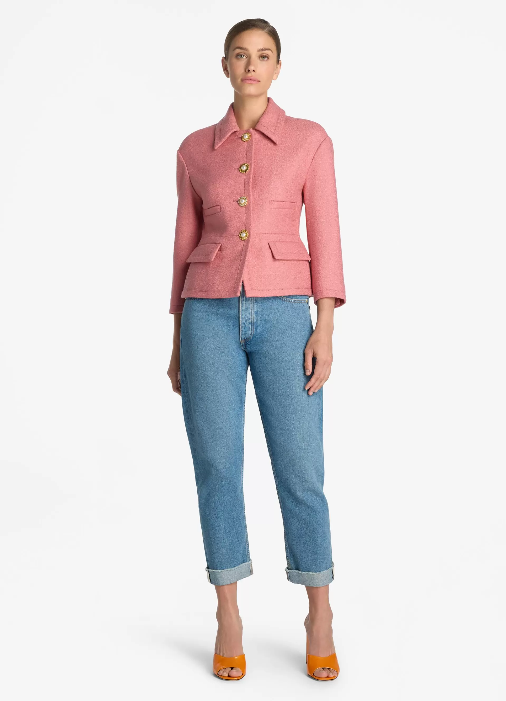 St. John Textured Wool Short Jacket | JACKETS